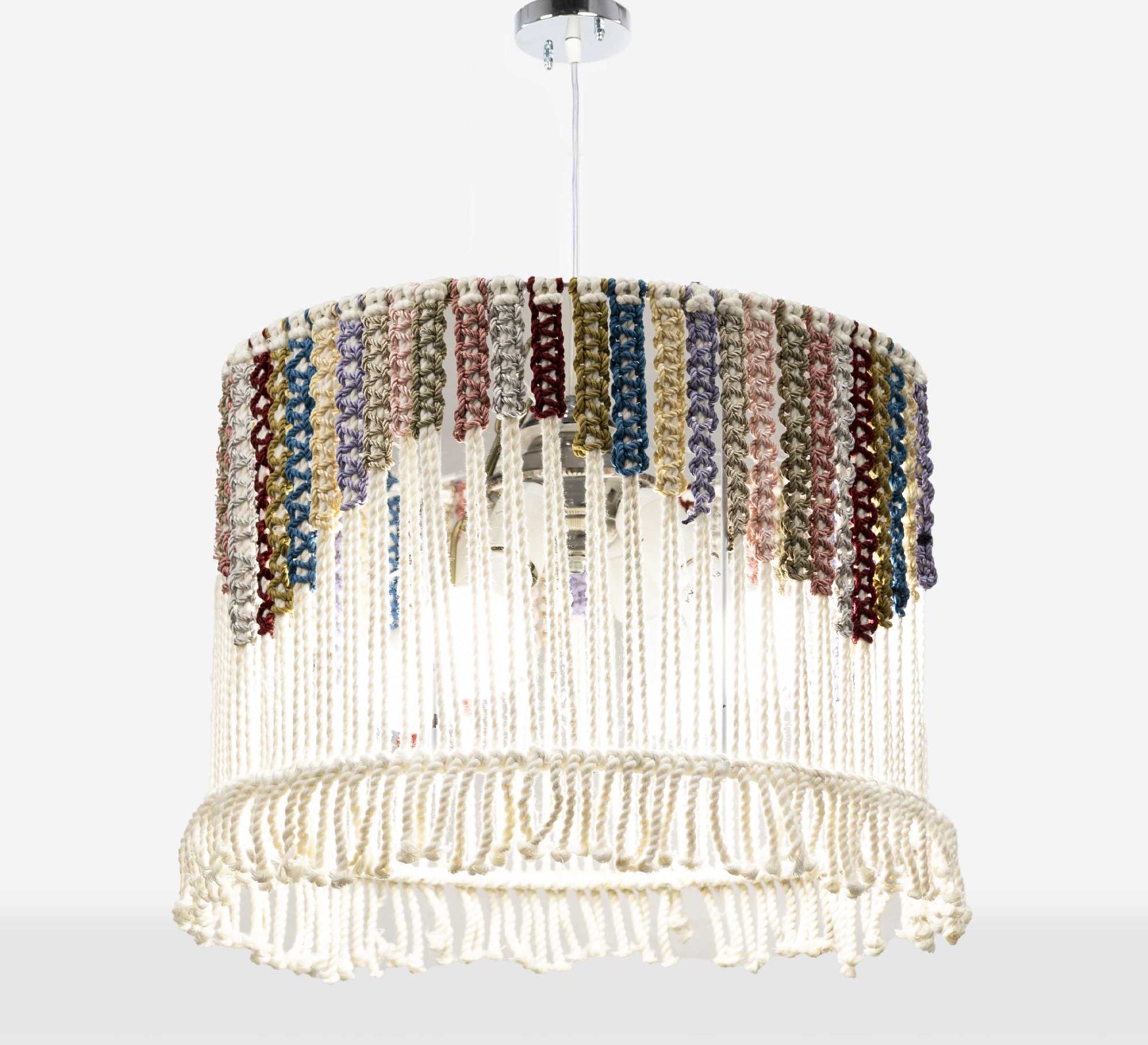macrame ceiling lamp with bohemian design - Vitrine Furniture - Lighting