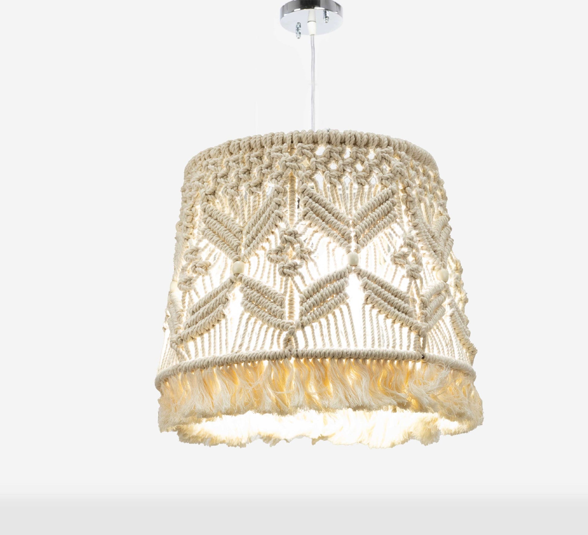 macrame ceiling lamp with ornate design - Vitrine Furniture - Lighting