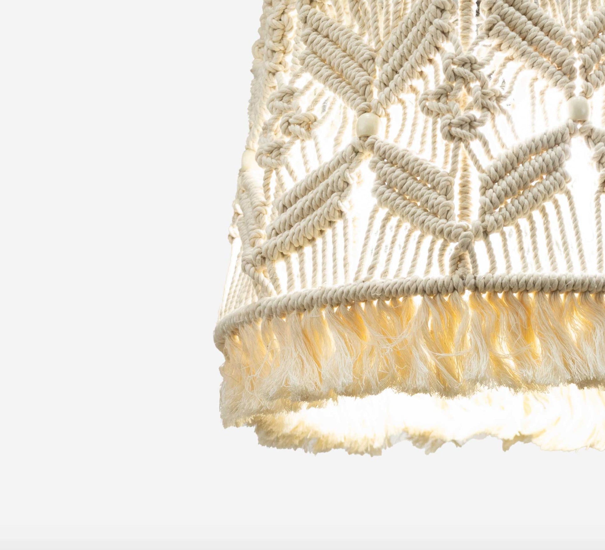 macrame ceiling lamp with ornate design - Vitrine Furniture - Lighting