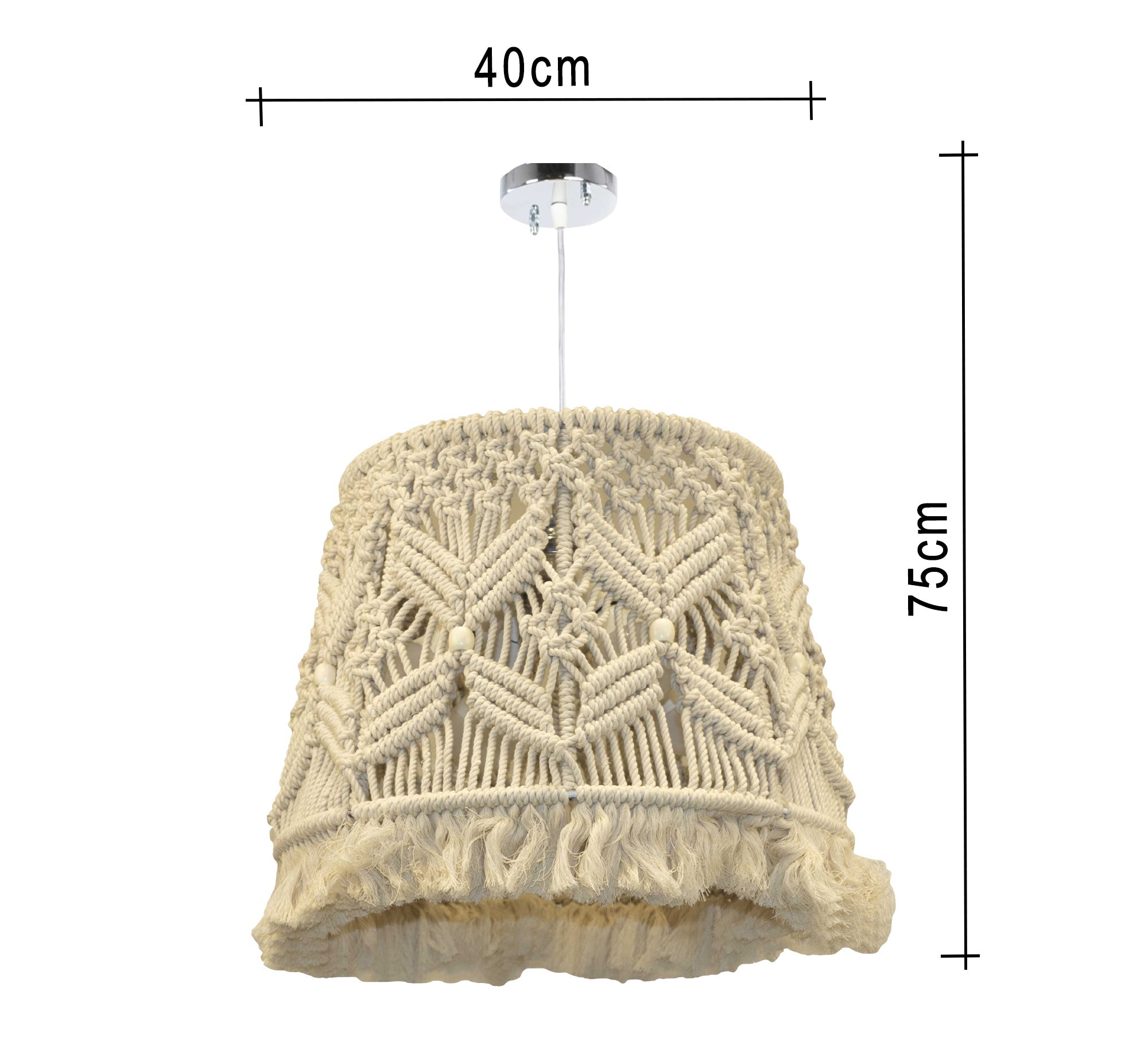 macrame ceiling lamp with ornate design - Vitrine Furniture - Lighting