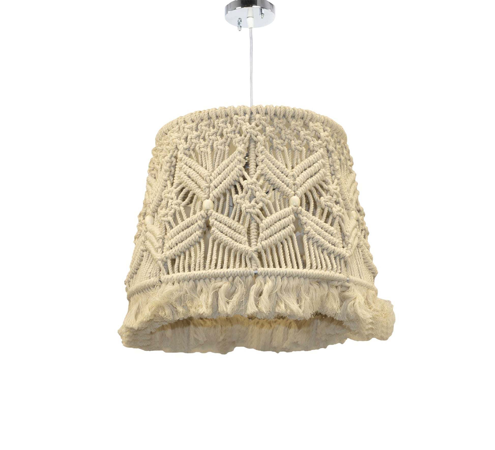 macrame ceiling lamp with ornate design - Vitrine Furniture - Lighting