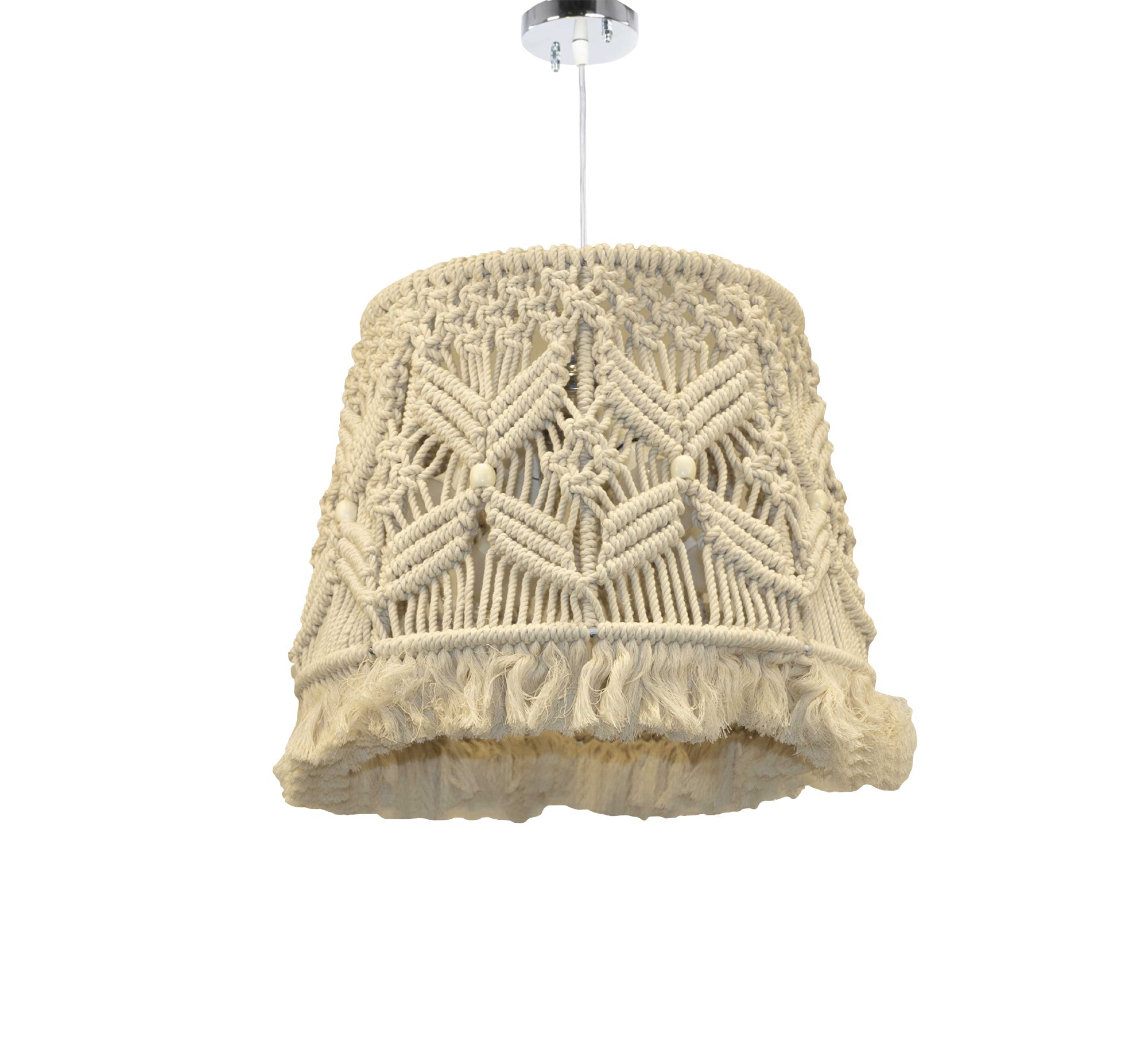 macrame ceiling lamp with ornate design - Vitrine Furniture - Lighting