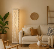 Macrame floor lamp in an elongated shape - Vitrine Furniture - Lighting