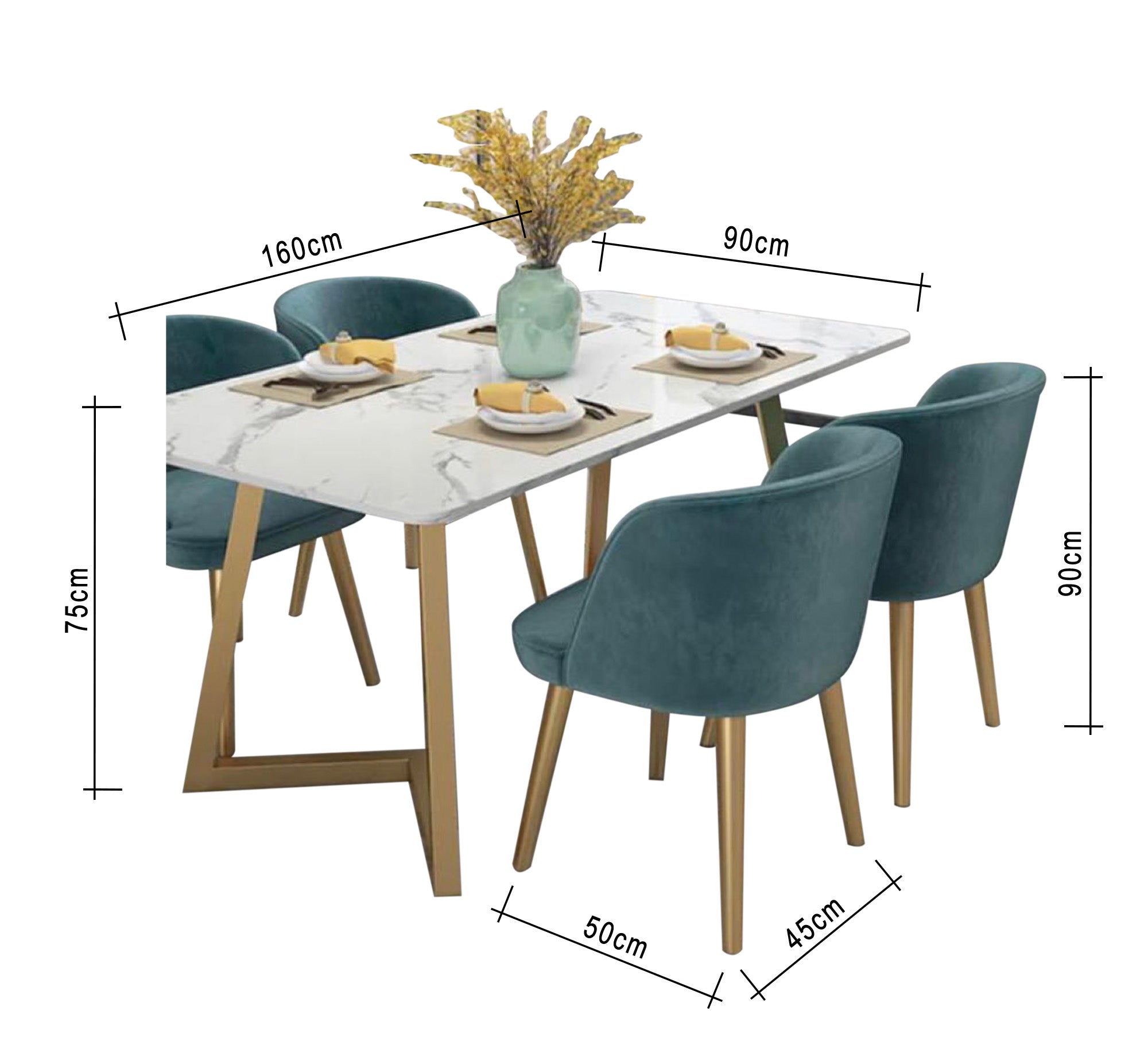 Marble dining table for four people - Vitrine Furniture - Furniture