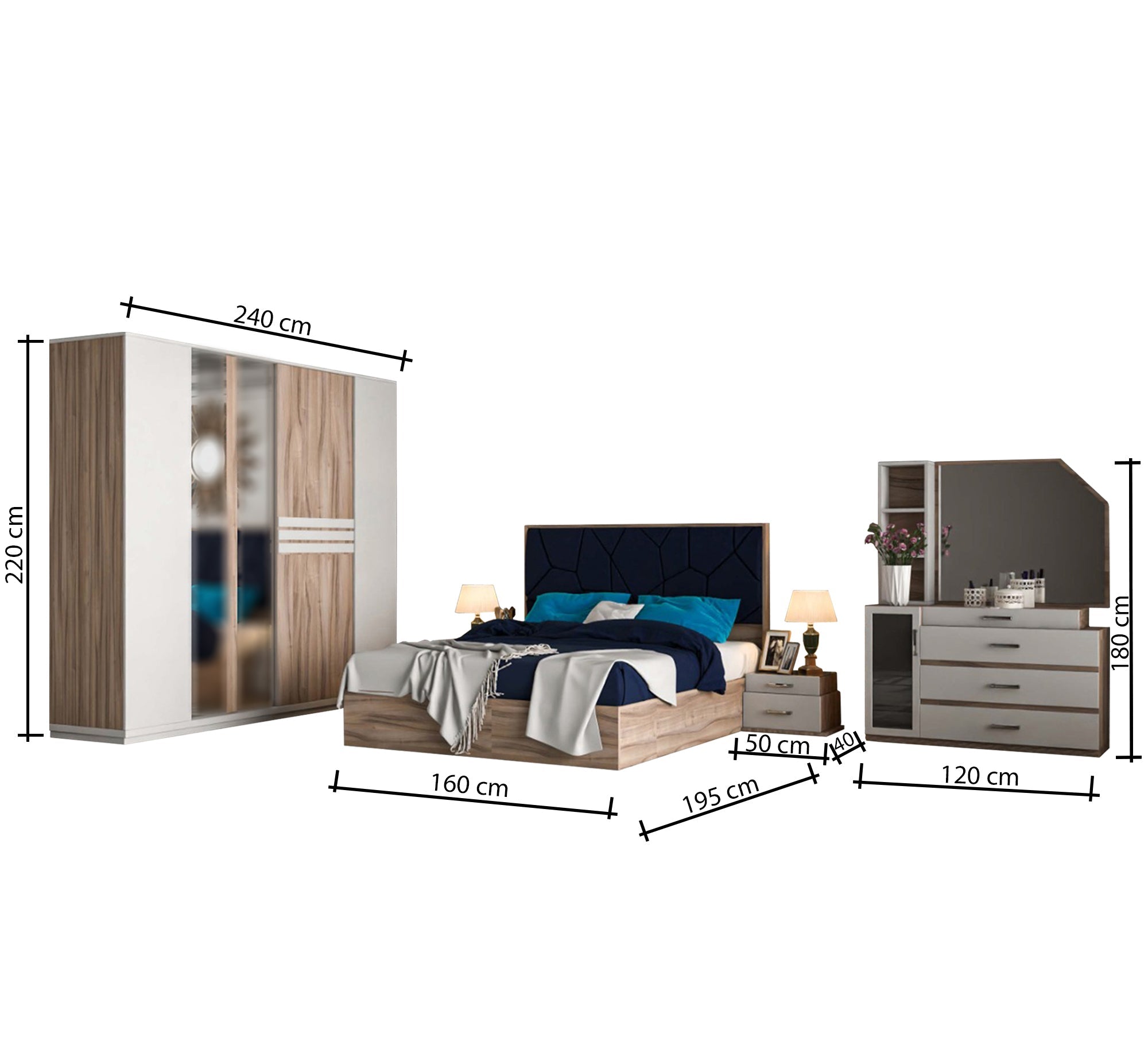 Mary white * wood coffee bedroom - Vitrine Furniture - Bed Sets