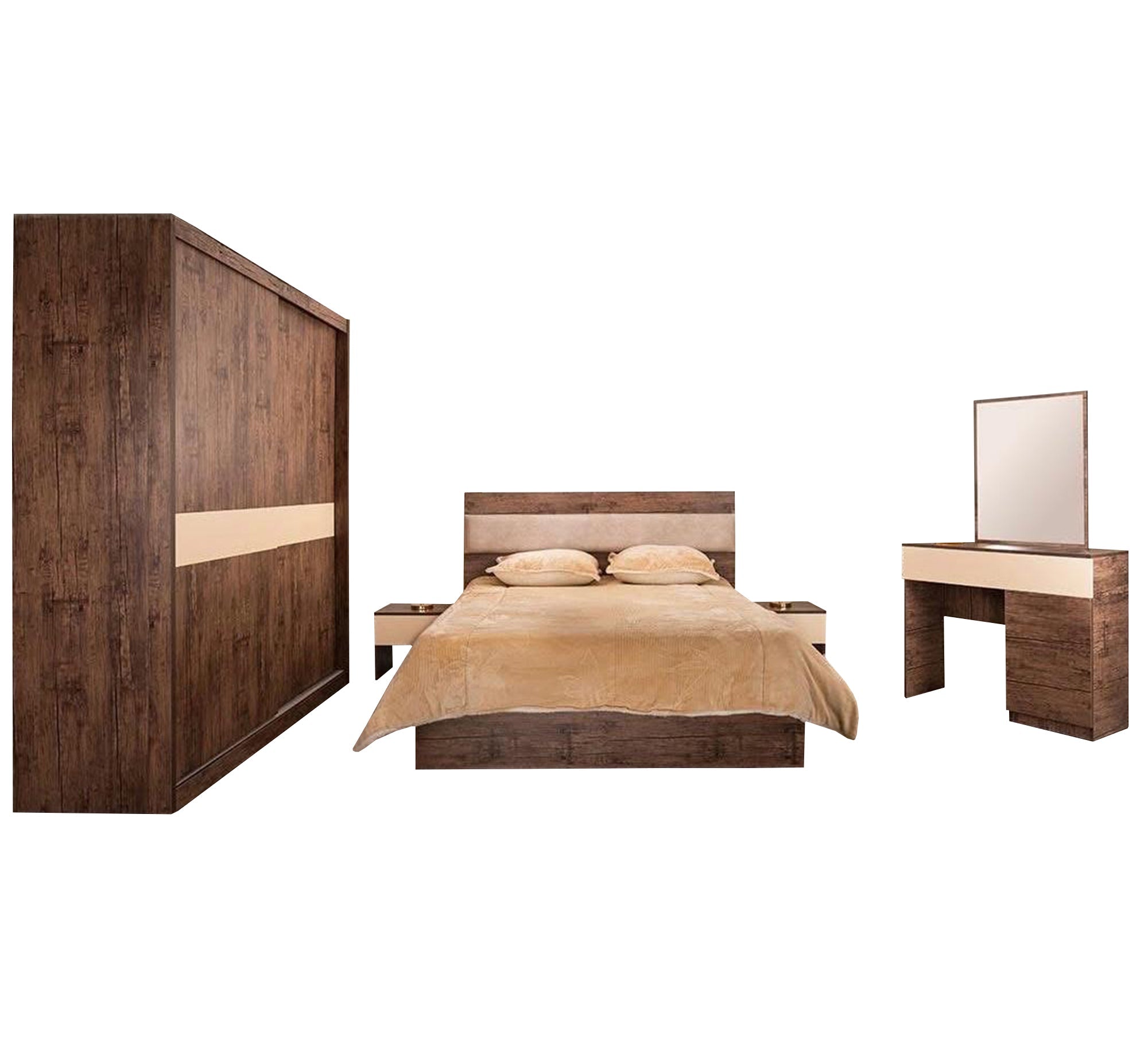 Master bedroom in a wood color - Vitrine Furniture - Furniture