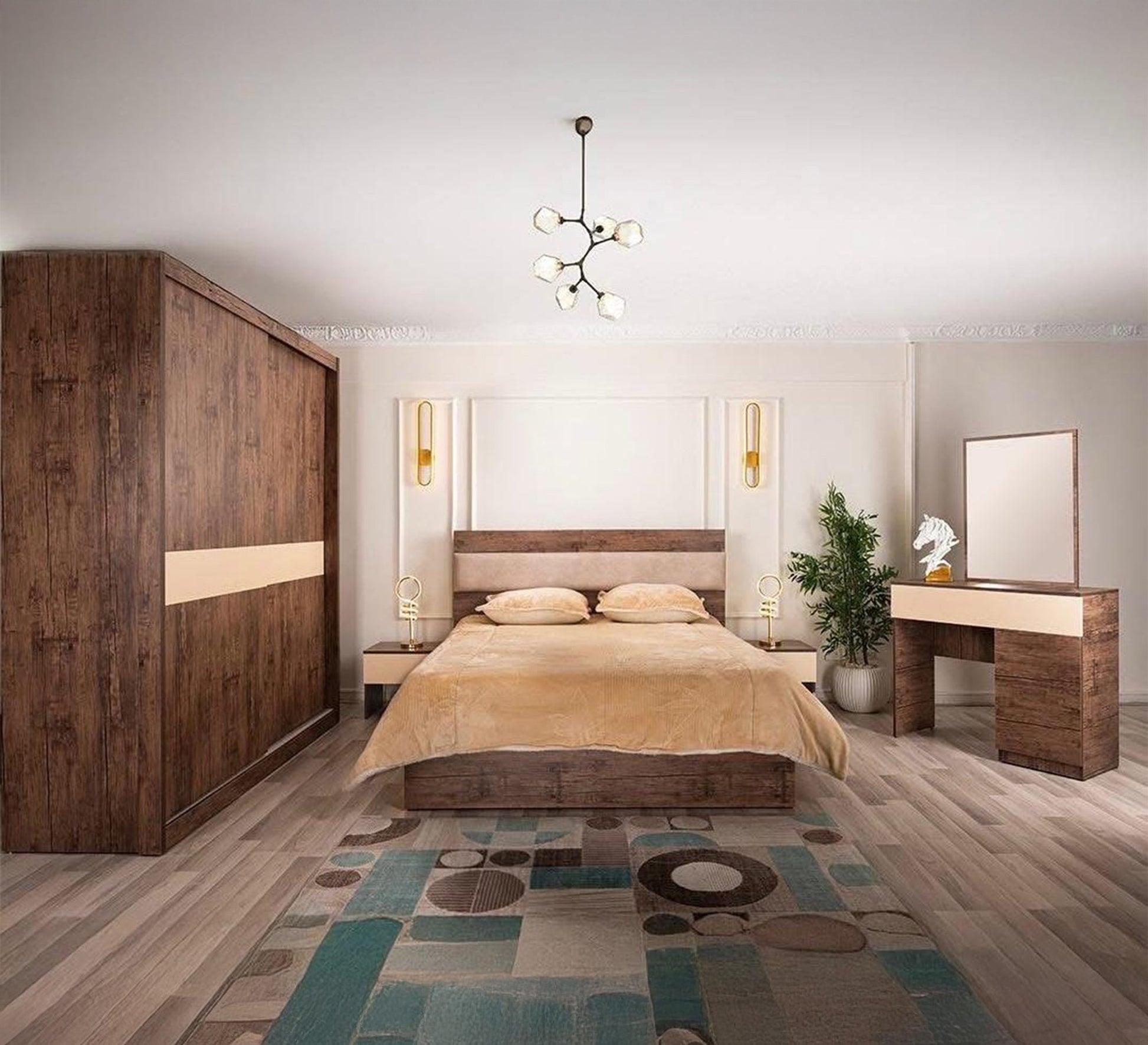 Master bedroom in a wood color - Vitrine Furniture - Furniture