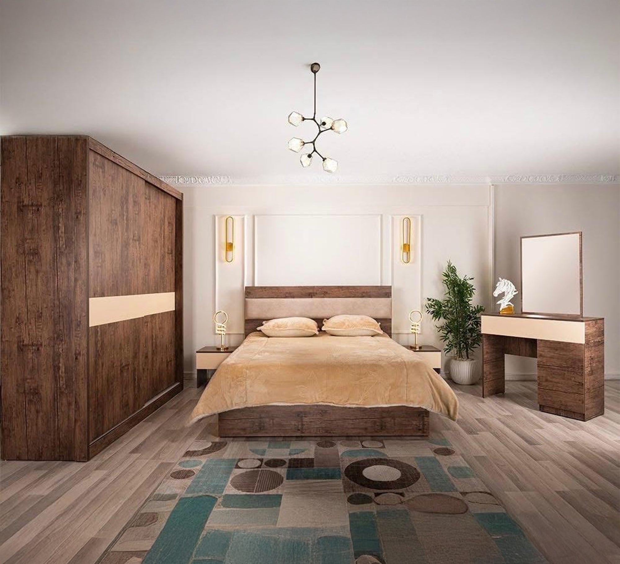 Master bedroom in a wood color - Vitrine Furniture - Furniture