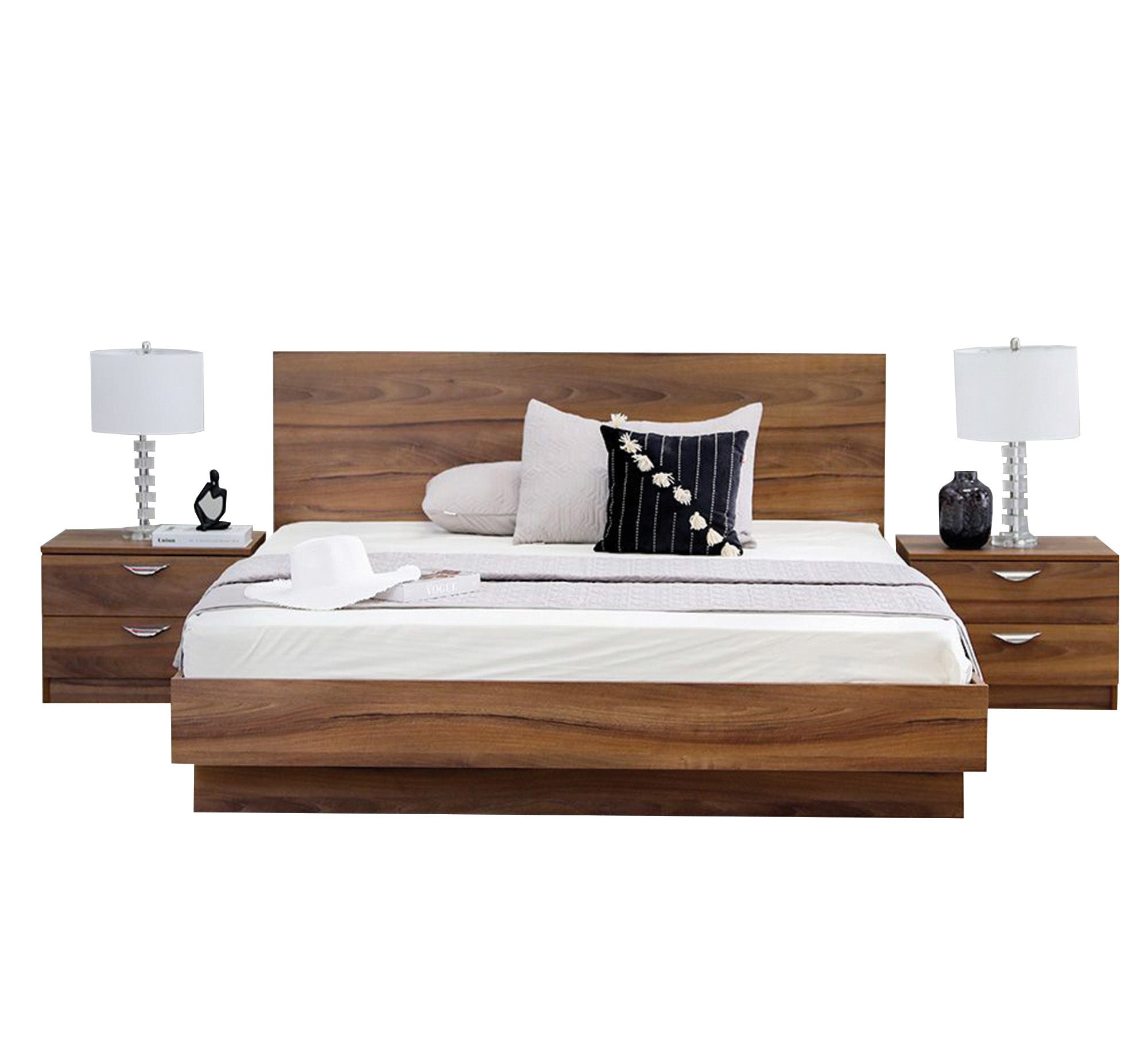 Master bedroom in luxurious wooden brown - Vitrine Furniture - Bed Sets