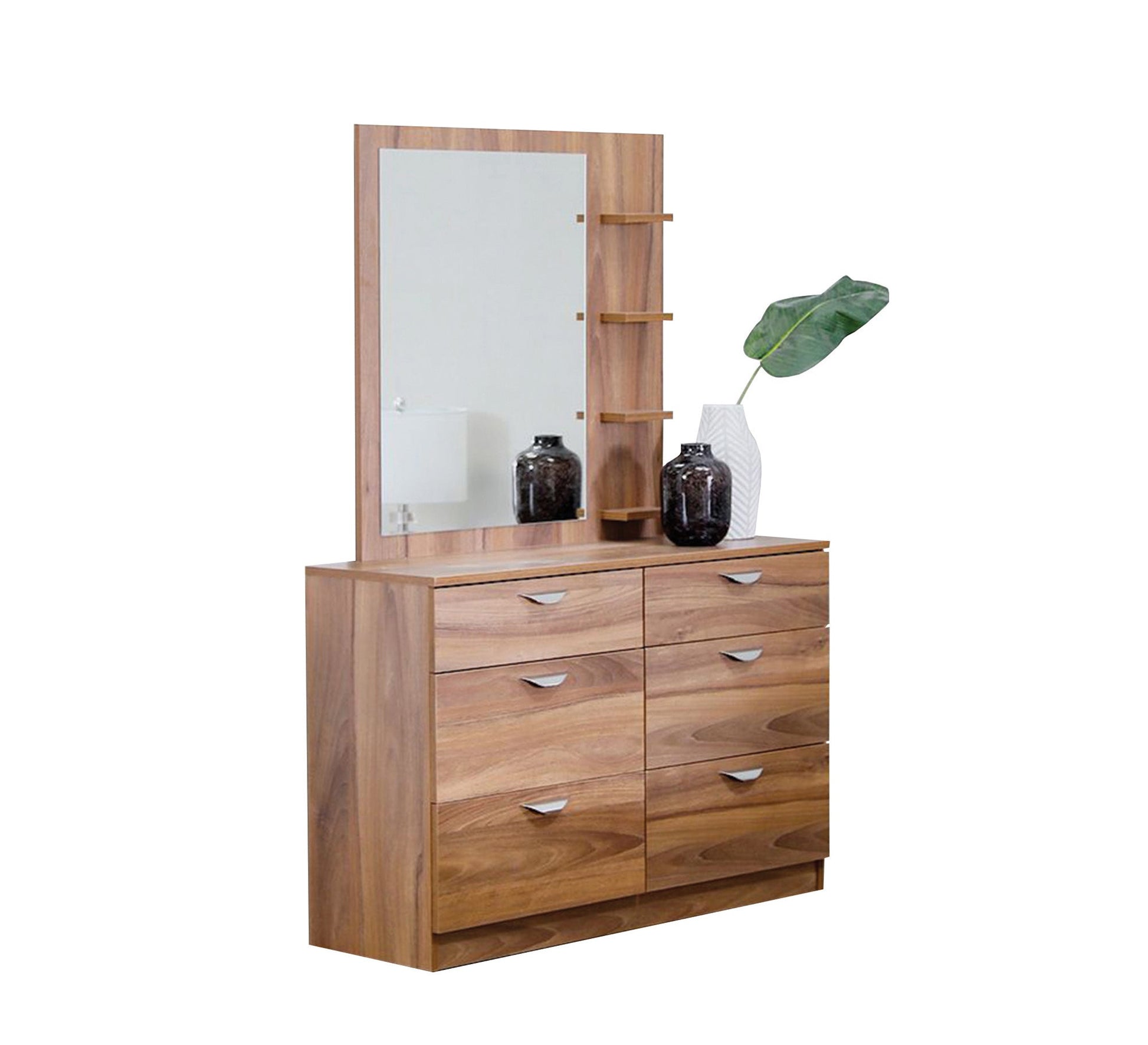 Master bedroom in luxurious wooden brown - Vitrine Furniture - Bed Sets