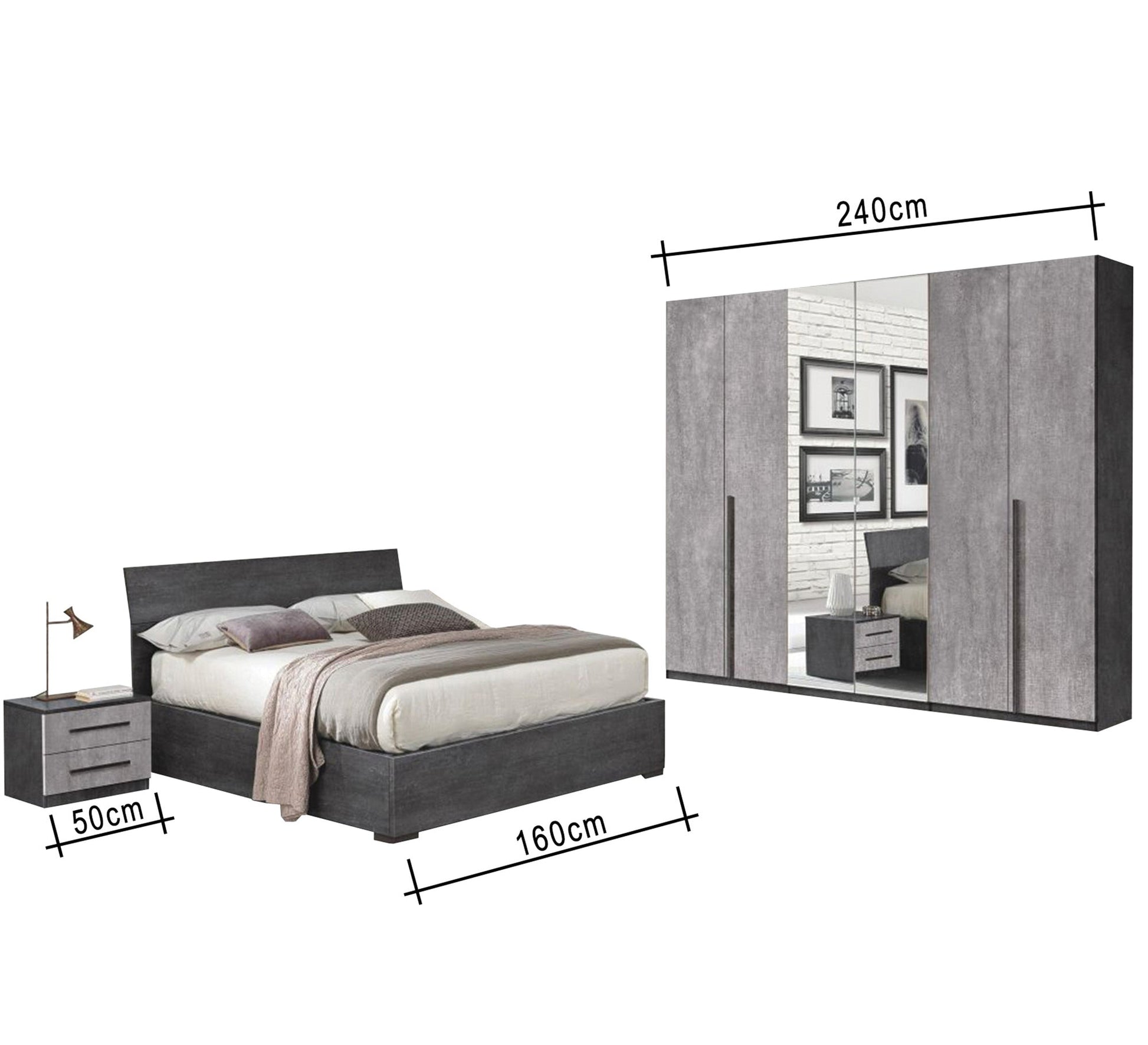 Master bedroom in shades of grey - Vitrine Furniture - Bed Sets