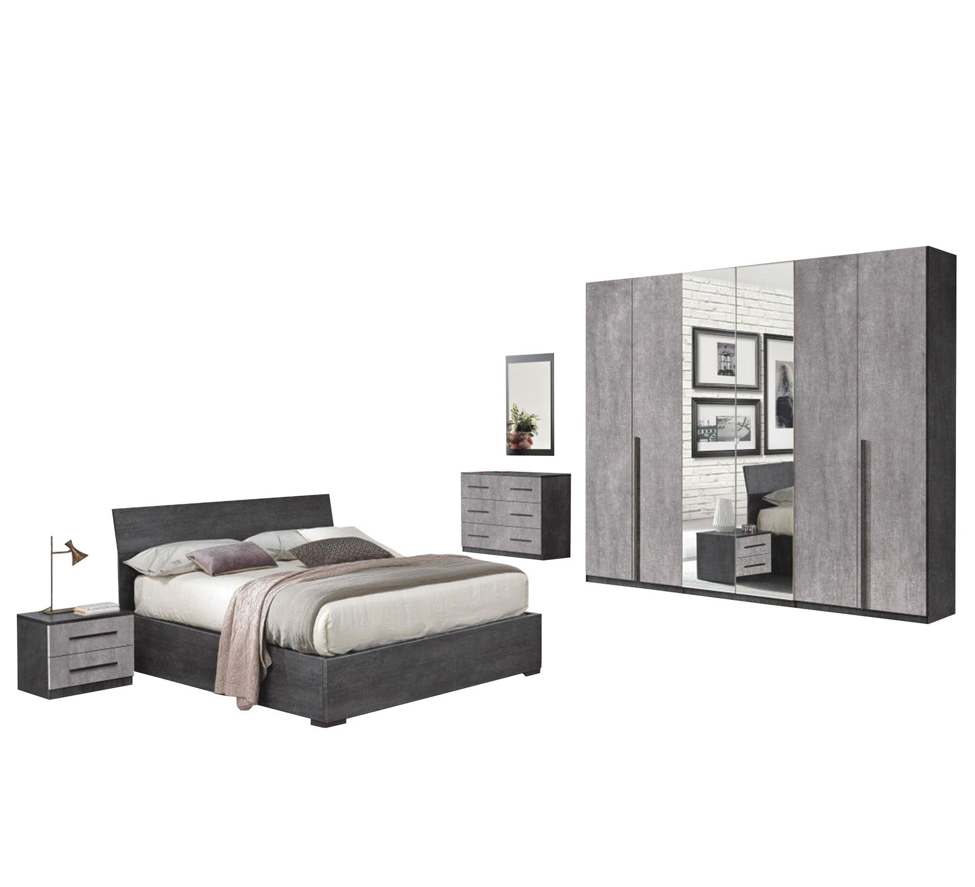 Master bedroom in shades of grey - Vitrine Furniture - Bed Sets