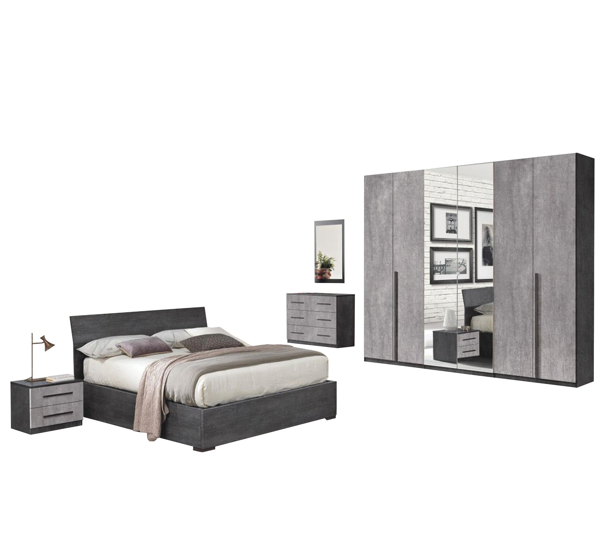 Master bedroom in shades of grey - Vitrine Furniture - Bed Sets