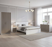 Master bedroom in white * grey - Vitrine Furniture - Bed Sets