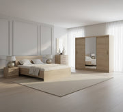 Master bedroom in wooden beige - Vitrine Furniture - Bed Sets