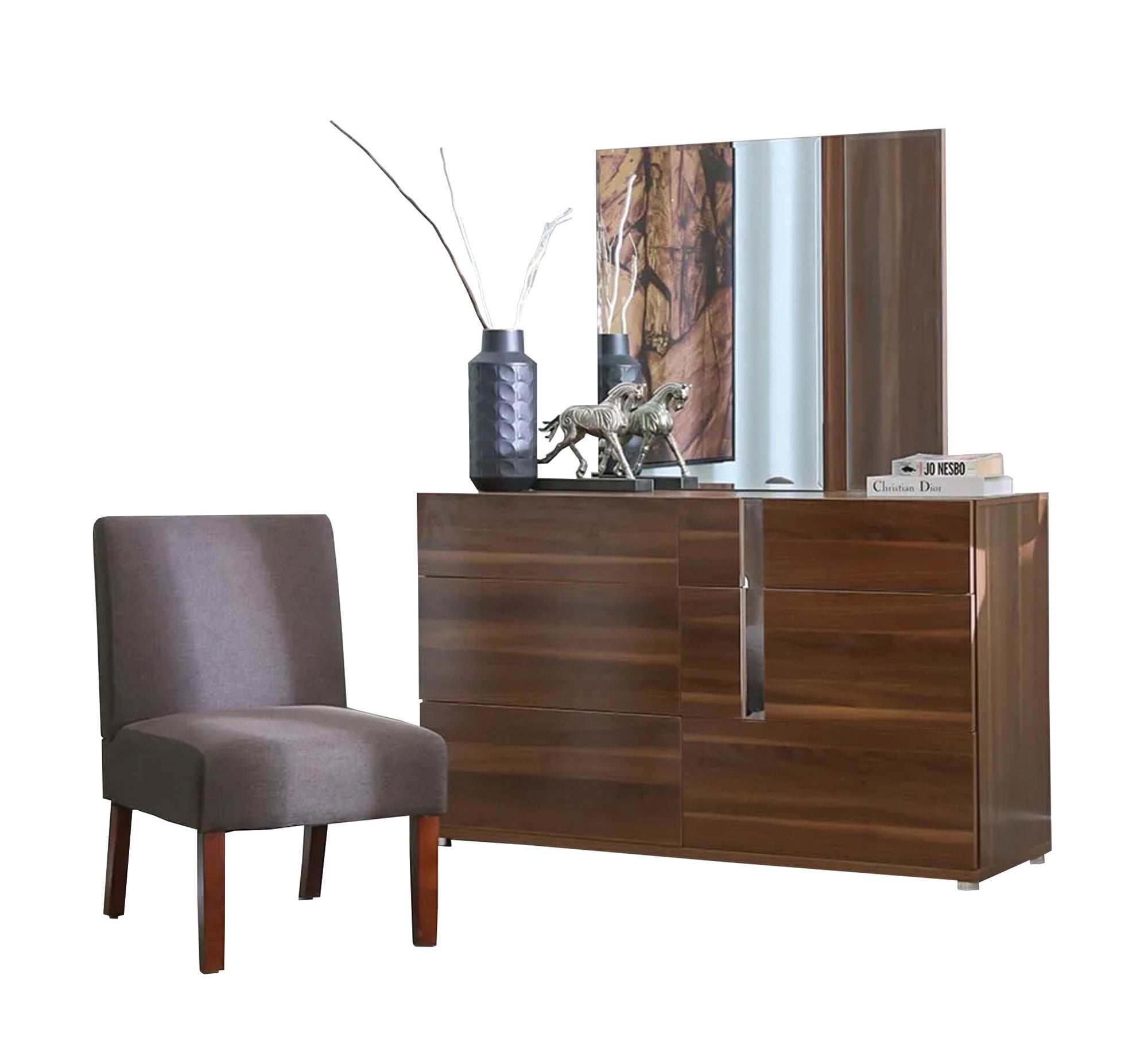 Master bedroom in wooden brown - Vitrine Furniture - Bed Sets