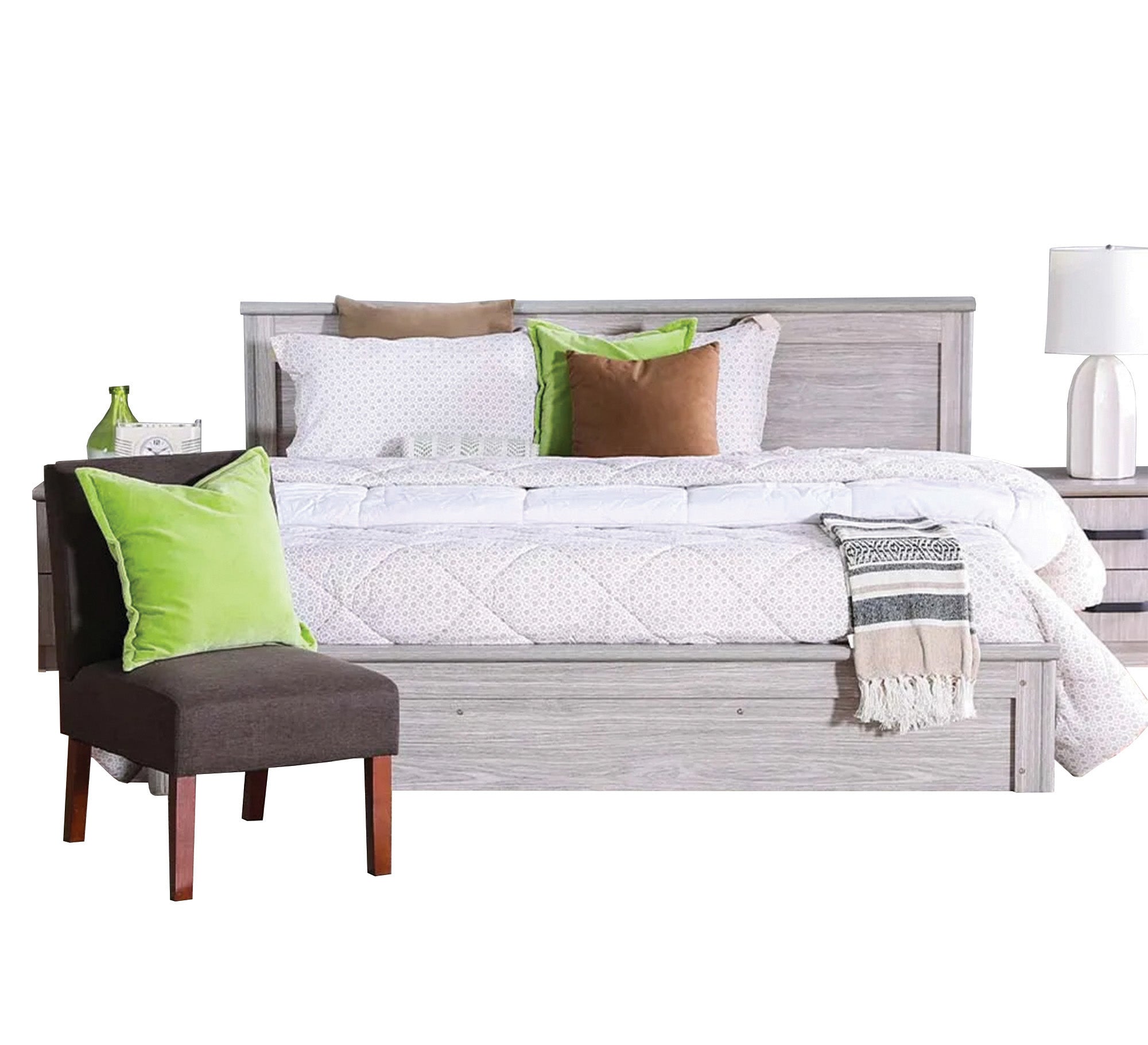 Master bedroom, white wooden - Vitrine Furniture - Bed Sets