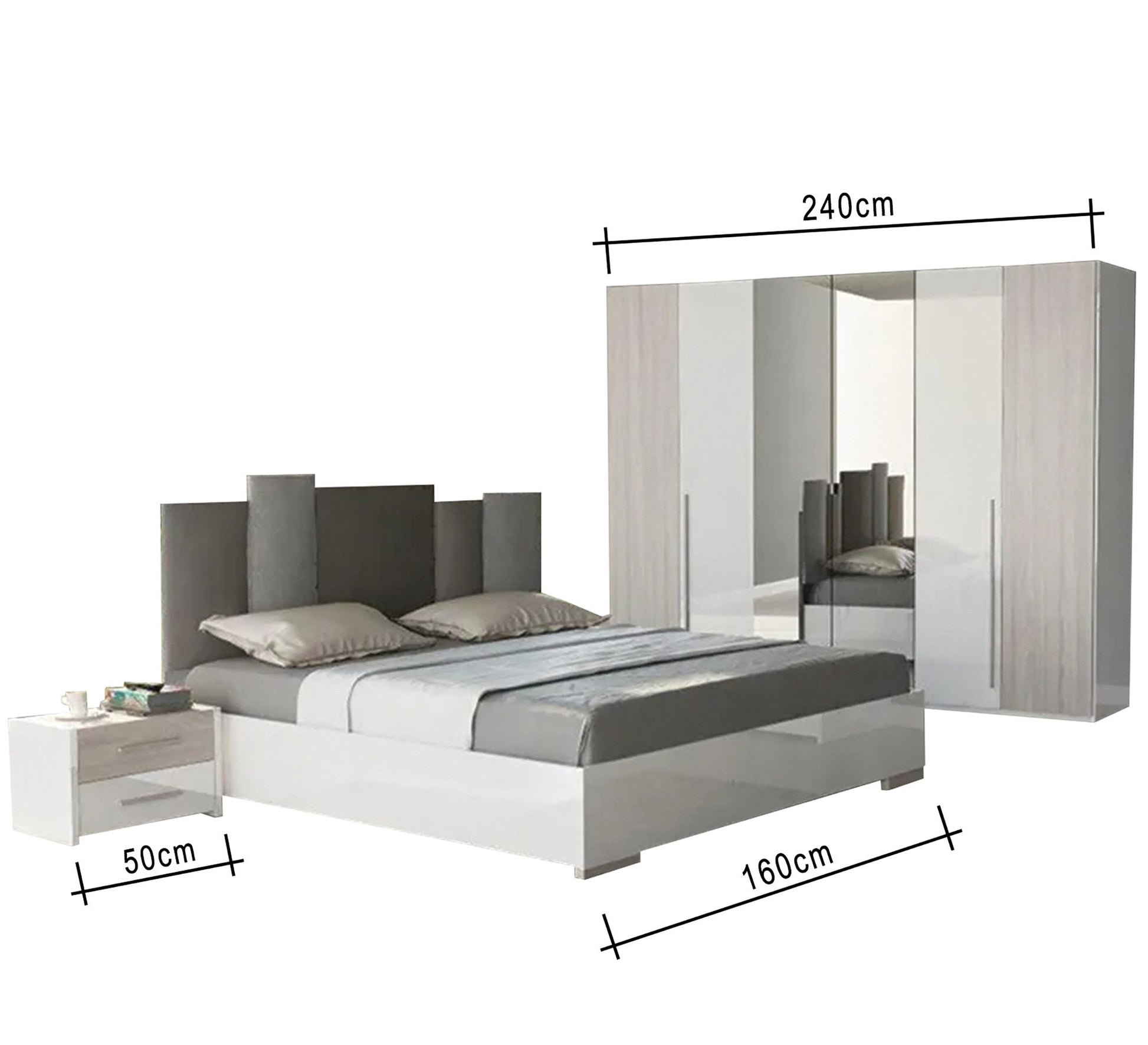 Master bedroom with a distinctive headboard - Vitrine Furniture - Bed Sets