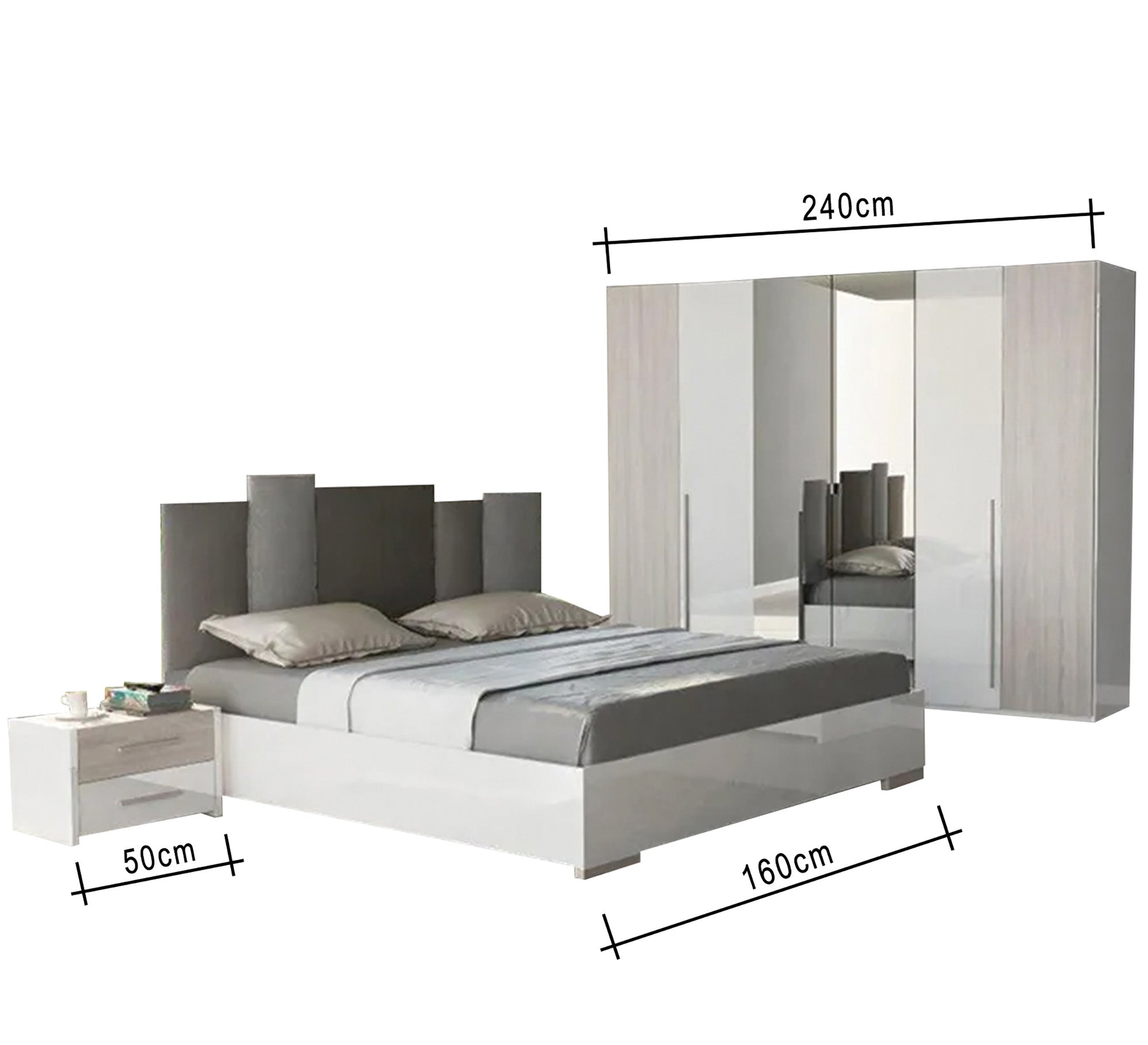 Master bedroom with a distinctive headboard - Vitrine Furniture - Bed Sets