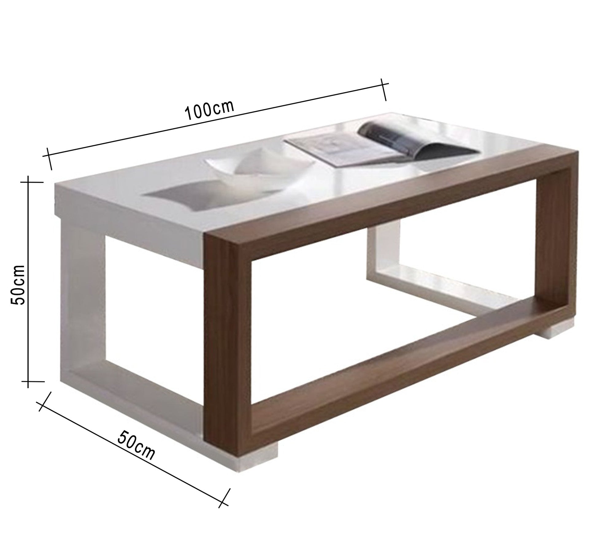 Mechanized table with brown part - Vitrine Furniture - Coffee Tables