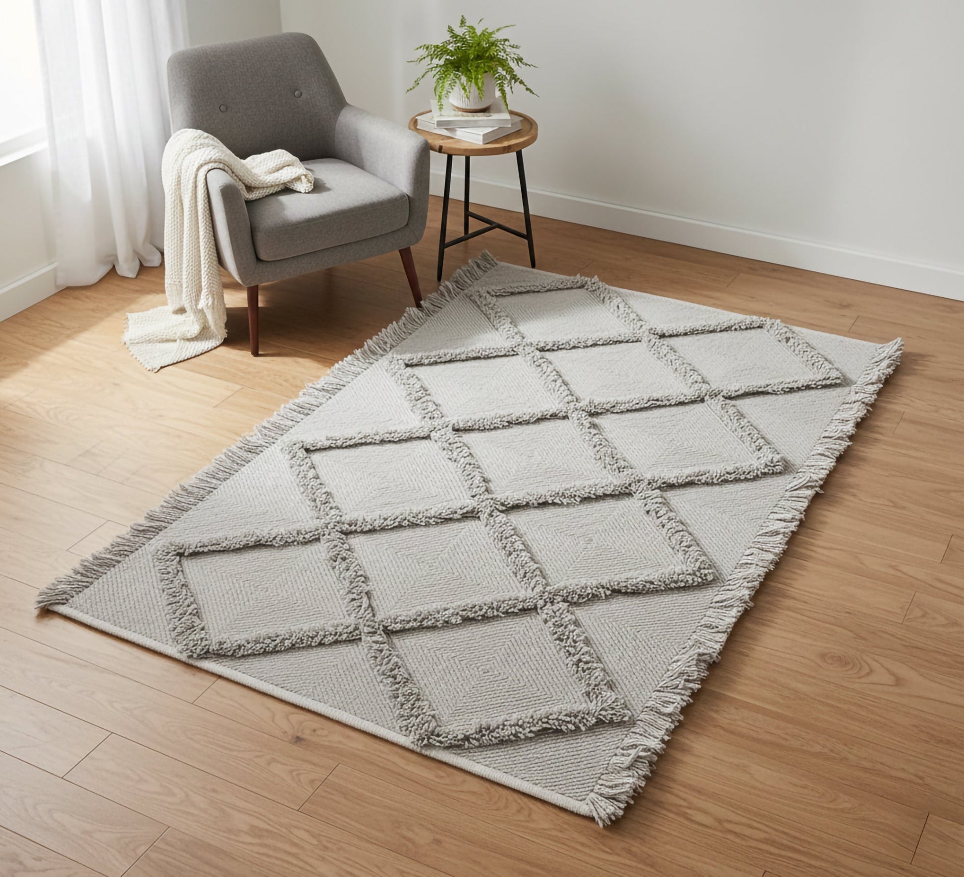 Medium - sized rug in an elegant gray color - Vitrine Furniture - Accessories