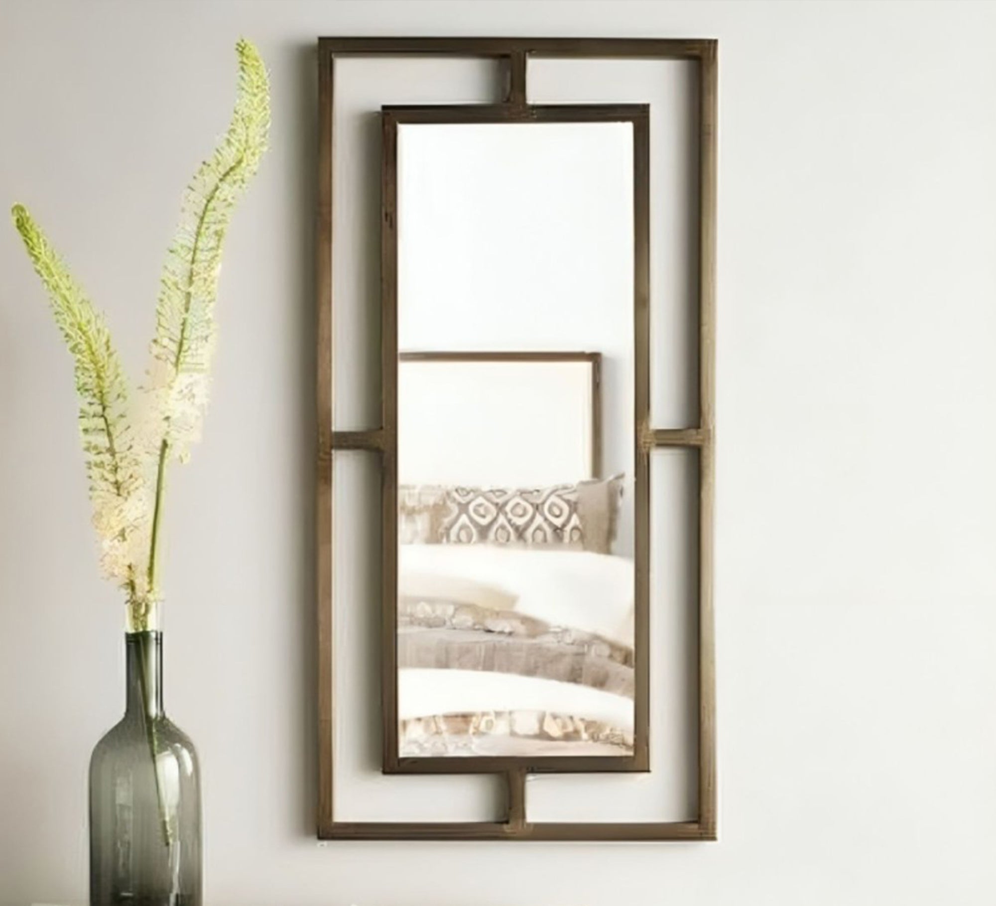 Medium wall mirror with 2 wooden frames - Vitrine Furniture - Décor