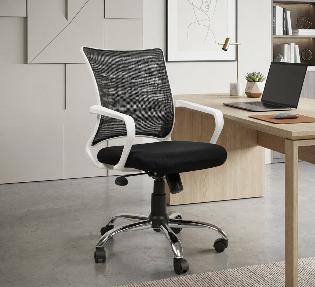 Mesh office chair with white armrests - Vitrine Furniture - Office Chairs