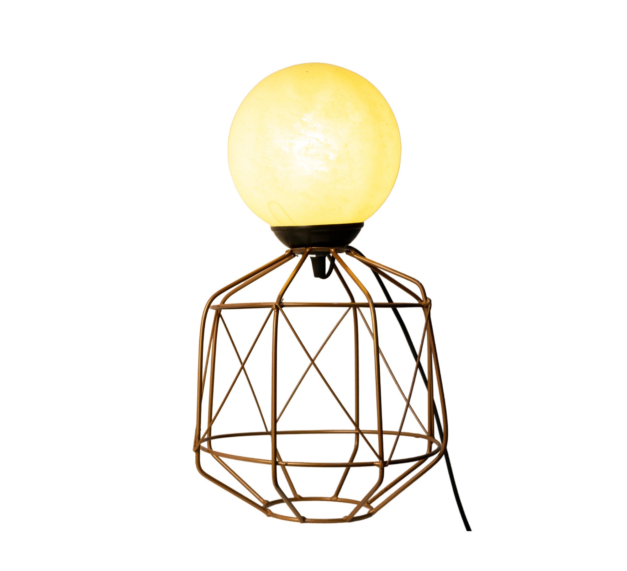 Metal cage lampshade and glass ball - Vitrine Furniture - Lighting
