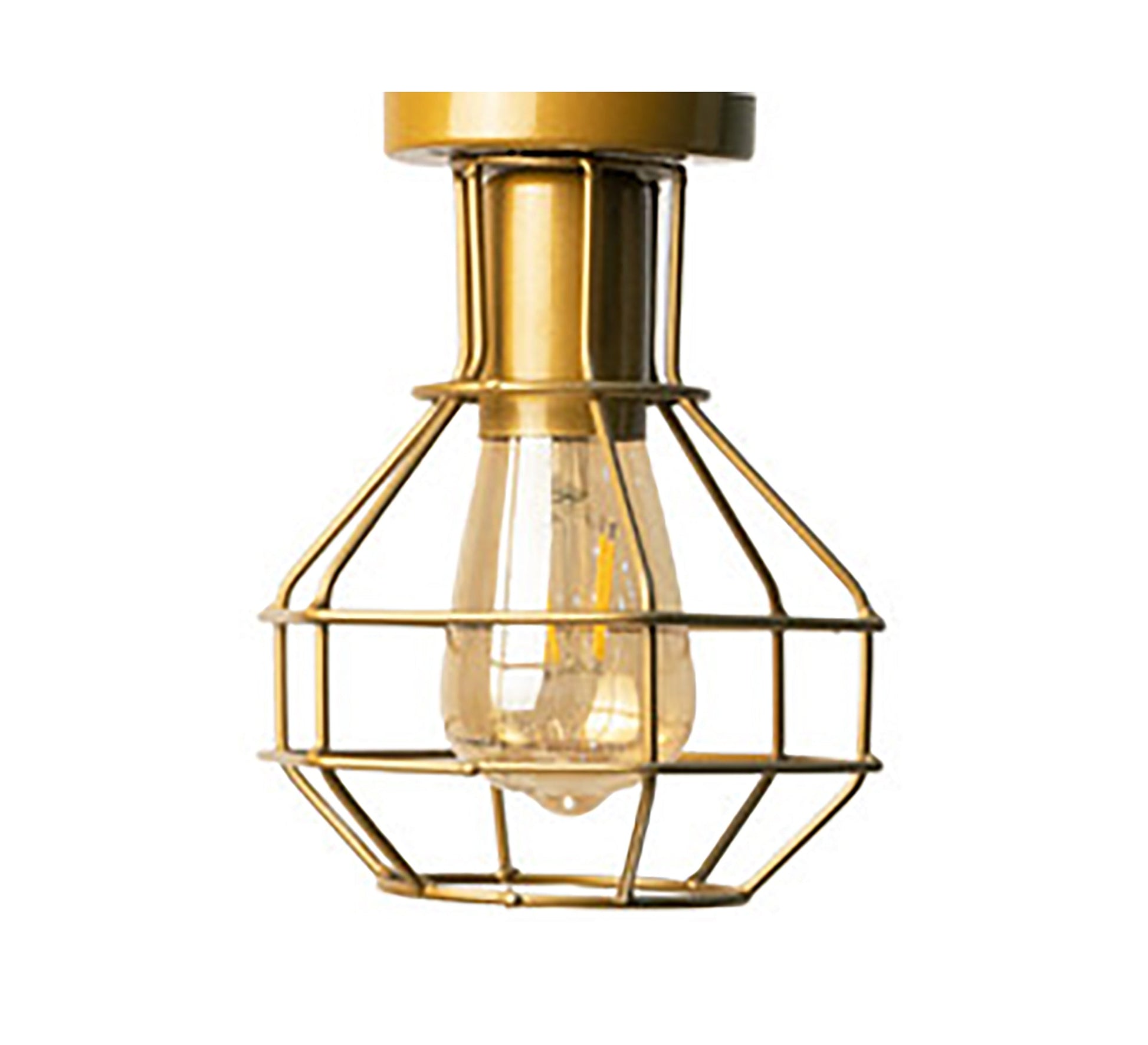 Metal ceiling lamp with hollow cage gold - Vitrine Furniture - Lighting