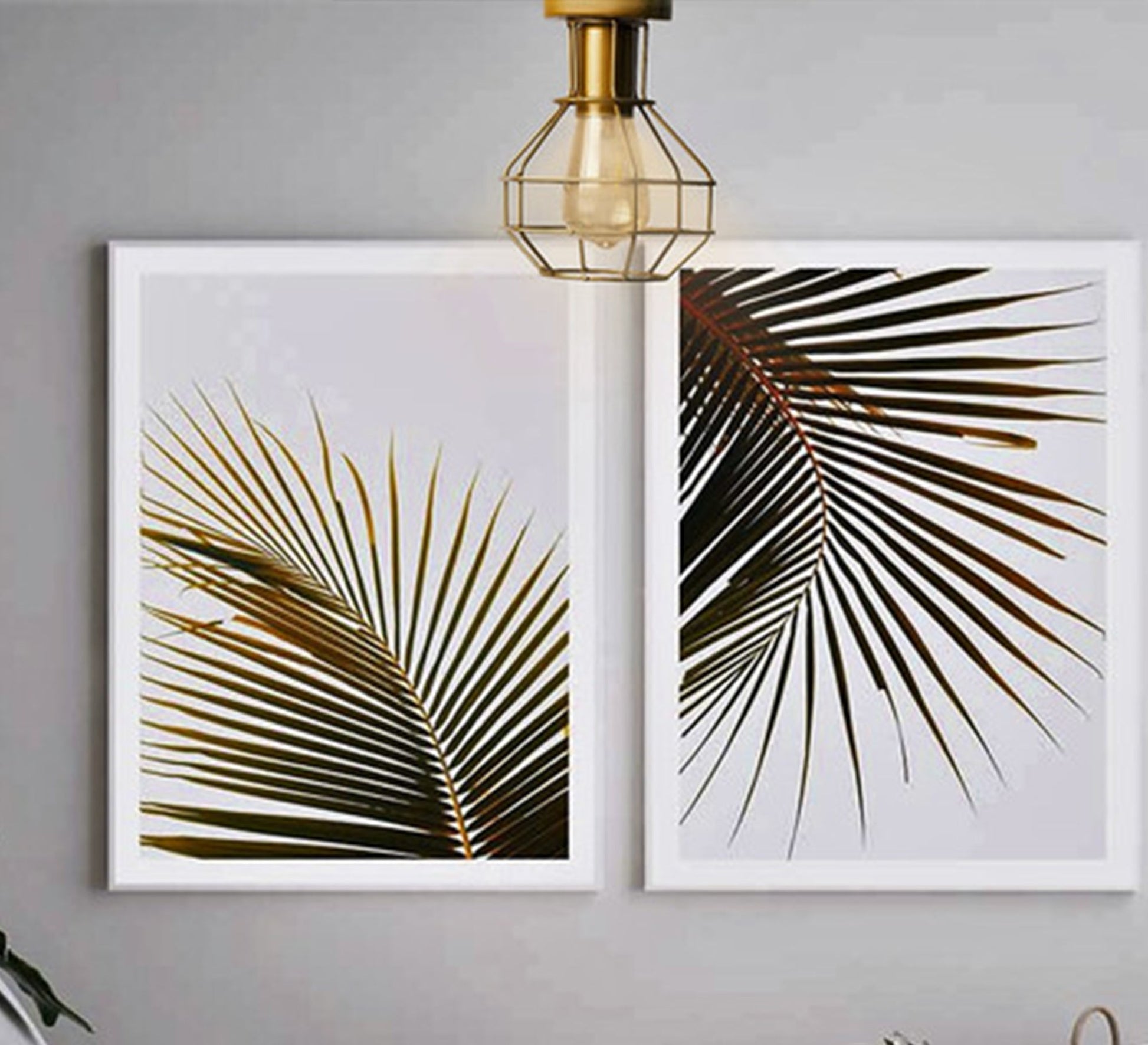 Metal ceiling lamp with hollow cage gold - Vitrine Furniture - Lighting