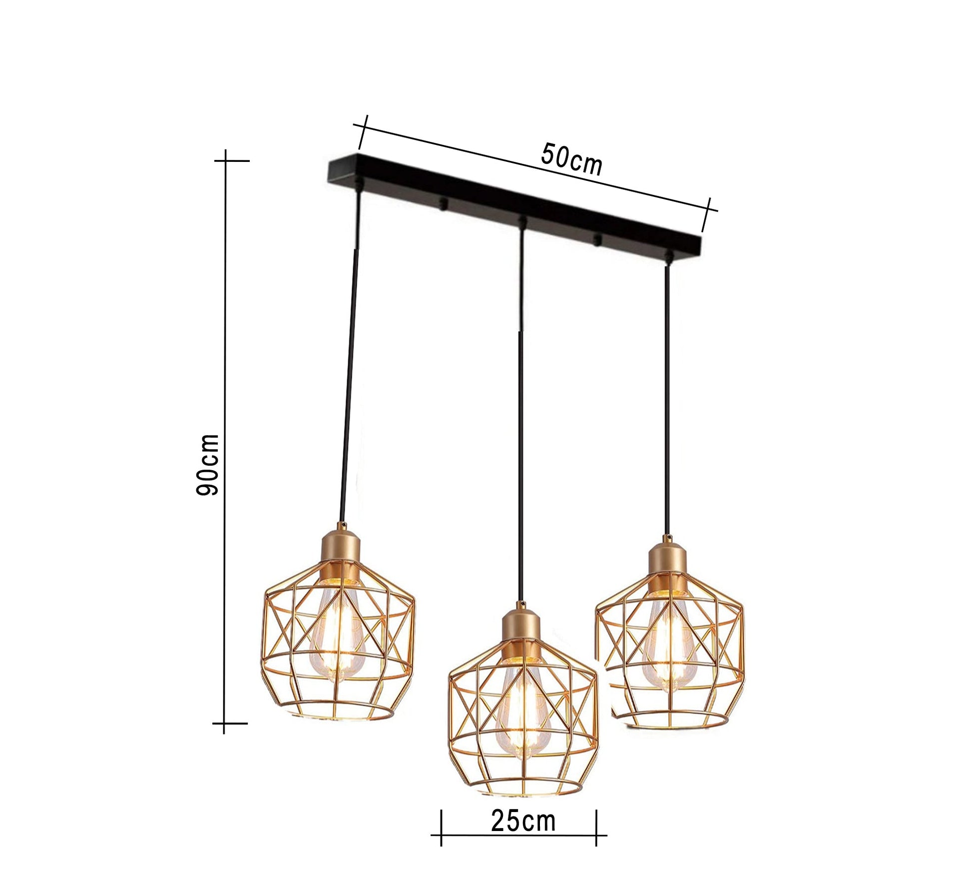 Metal ceiling lights with different heights - Vitrine Furniture - Lighting