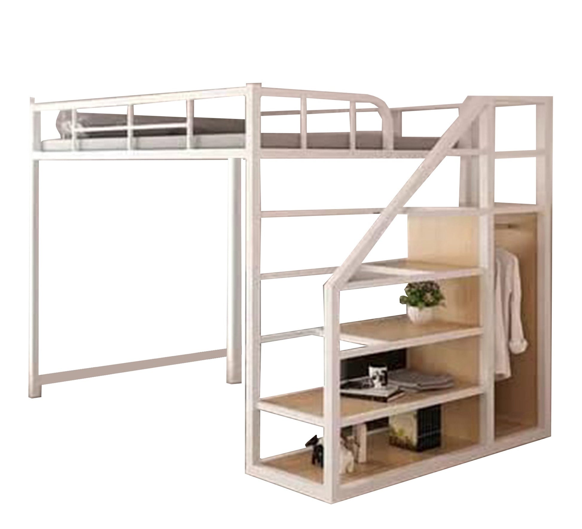 Metal children's bed with Shelves units - Vitrine Furniture - Beds