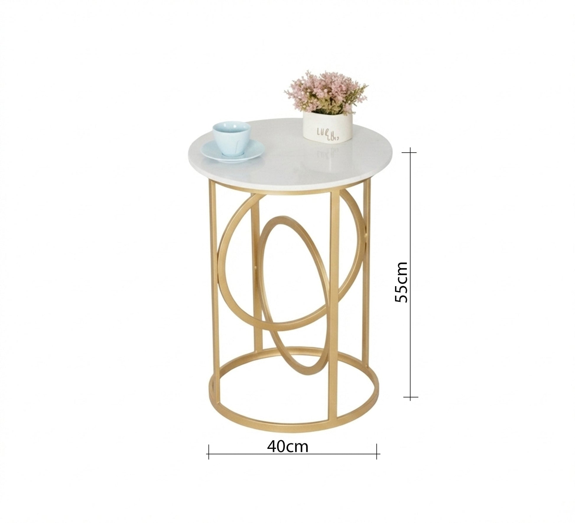 Metal side table with a gold finish - Vitrine Furniture - Furniture