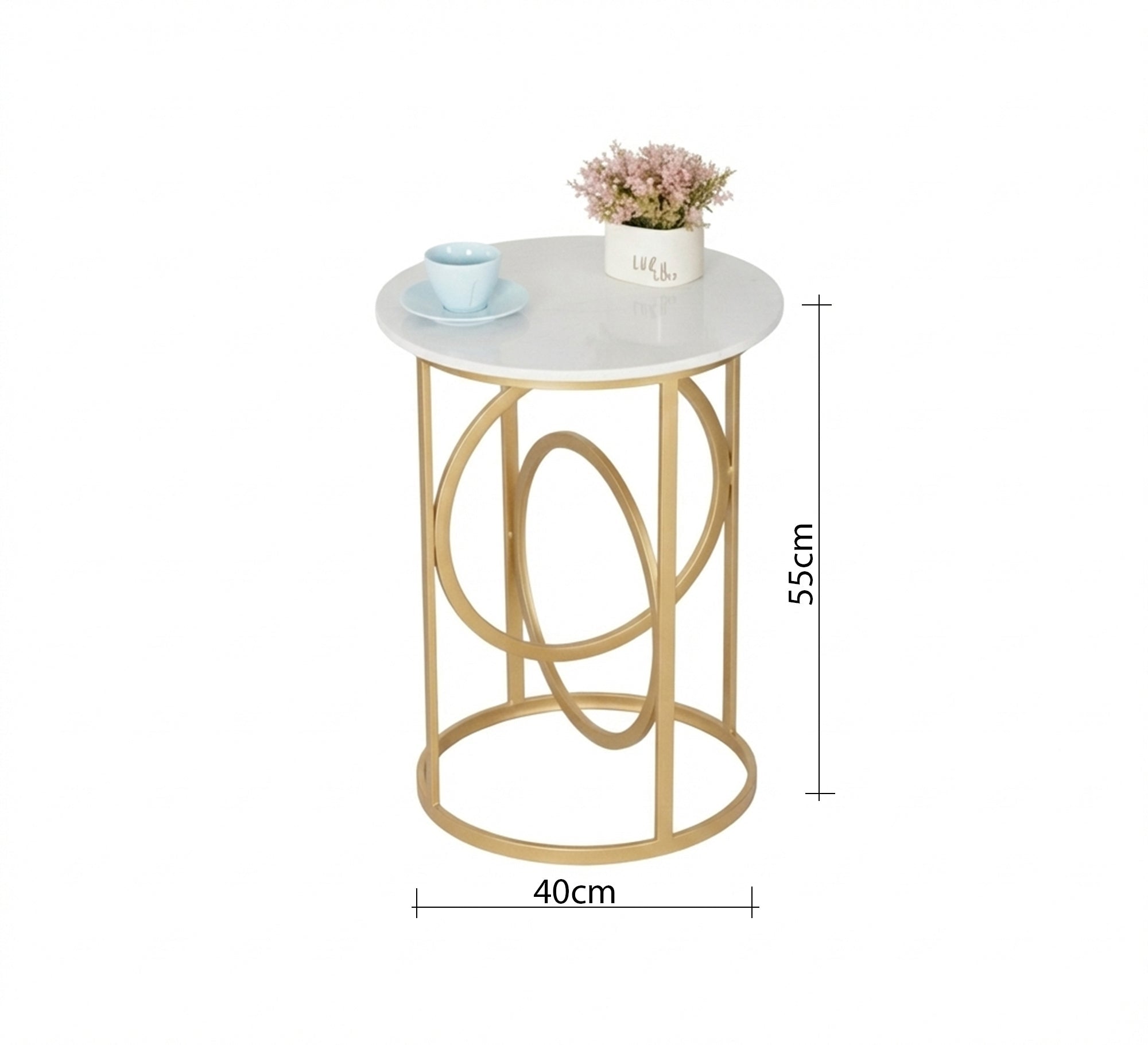 Metal side table with a gold finish - Vitrine Furniture - Furniture
