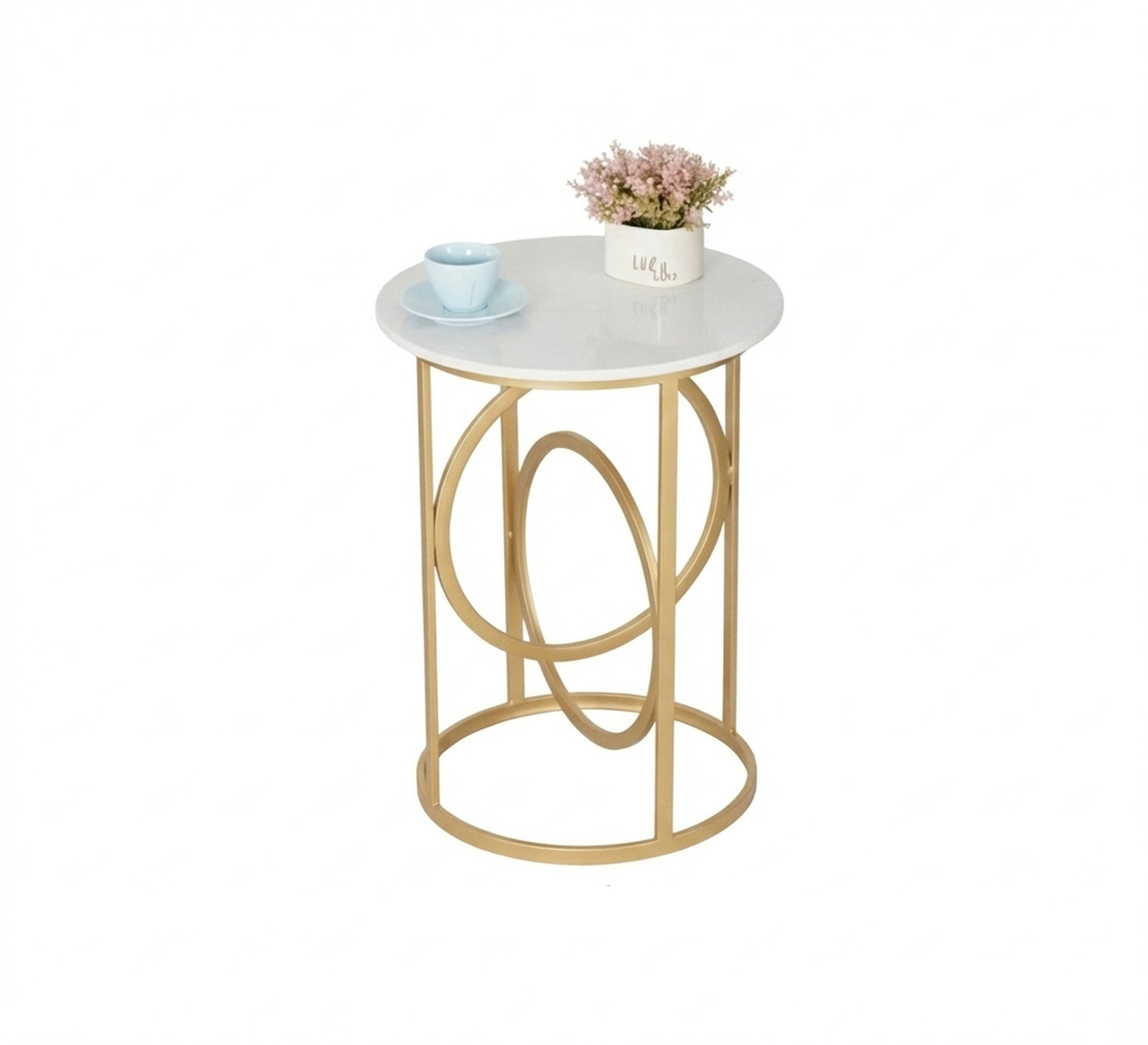 Metal side table with a gold finish - Vitrine Furniture - Furniture