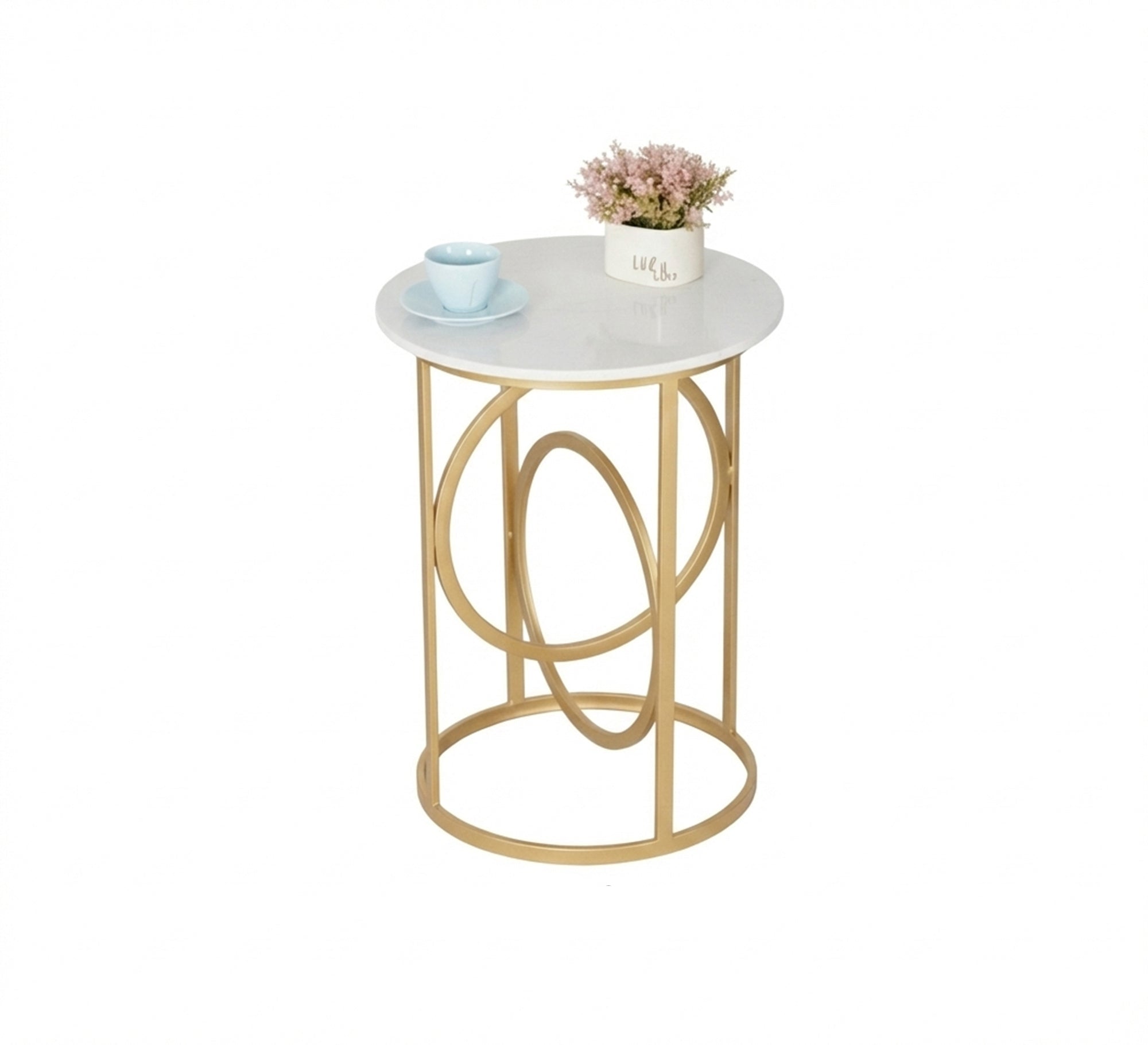 Metal side table with a gold finish - Vitrine Furniture - Furniture