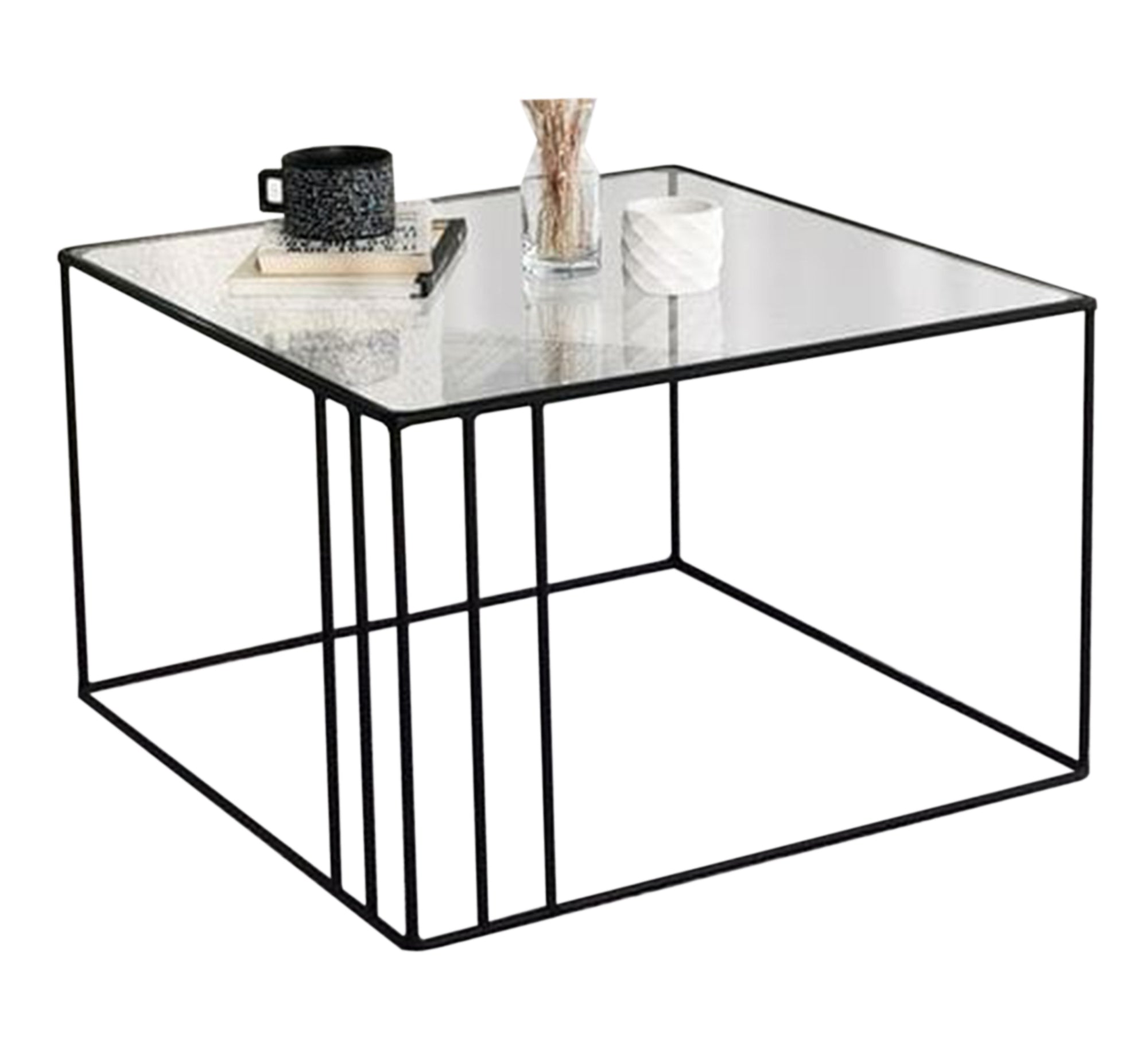 Metal table with a glass top - Vitrine Furniture - Furniture