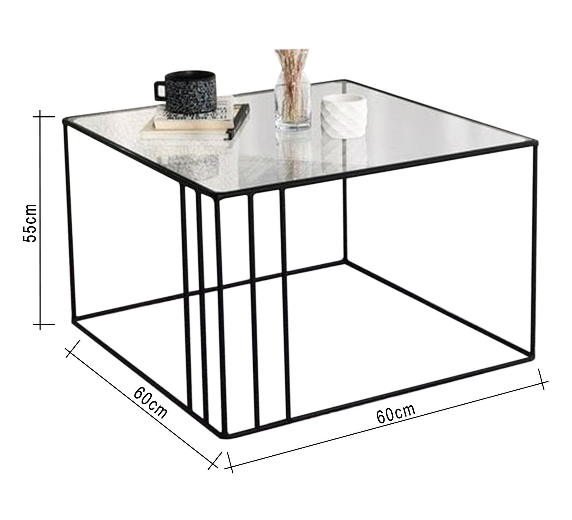 Metal table with a glass top - Vitrine Furniture - Furniture