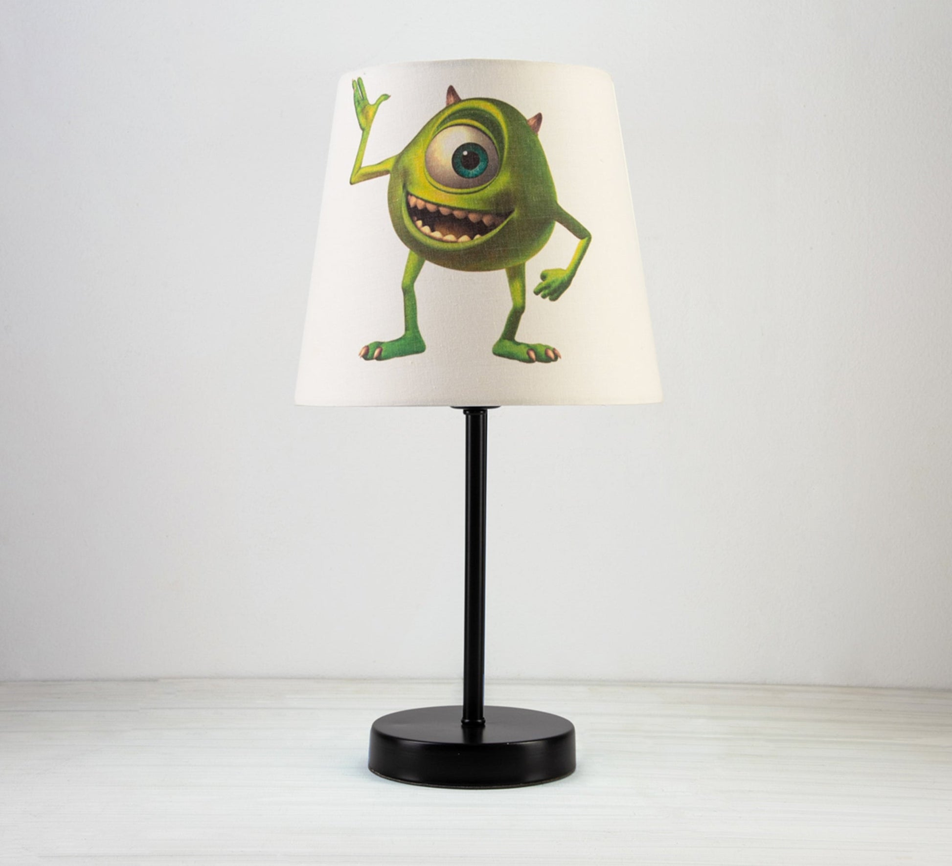 Mike Wazowski Lamp: A Green Companion for the Nursery with a Black Base - Vitrine Furniture - Lighting