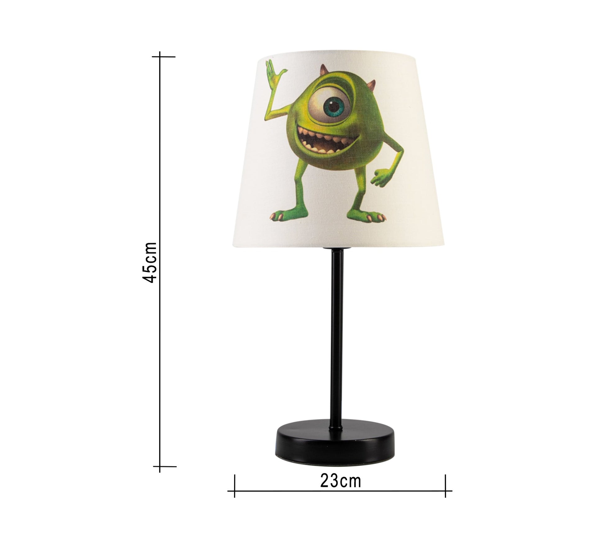 Mike Wazowski Lamp: A Green Companion for the Nursery with a Black Base - Vitrine Furniture - Lighting