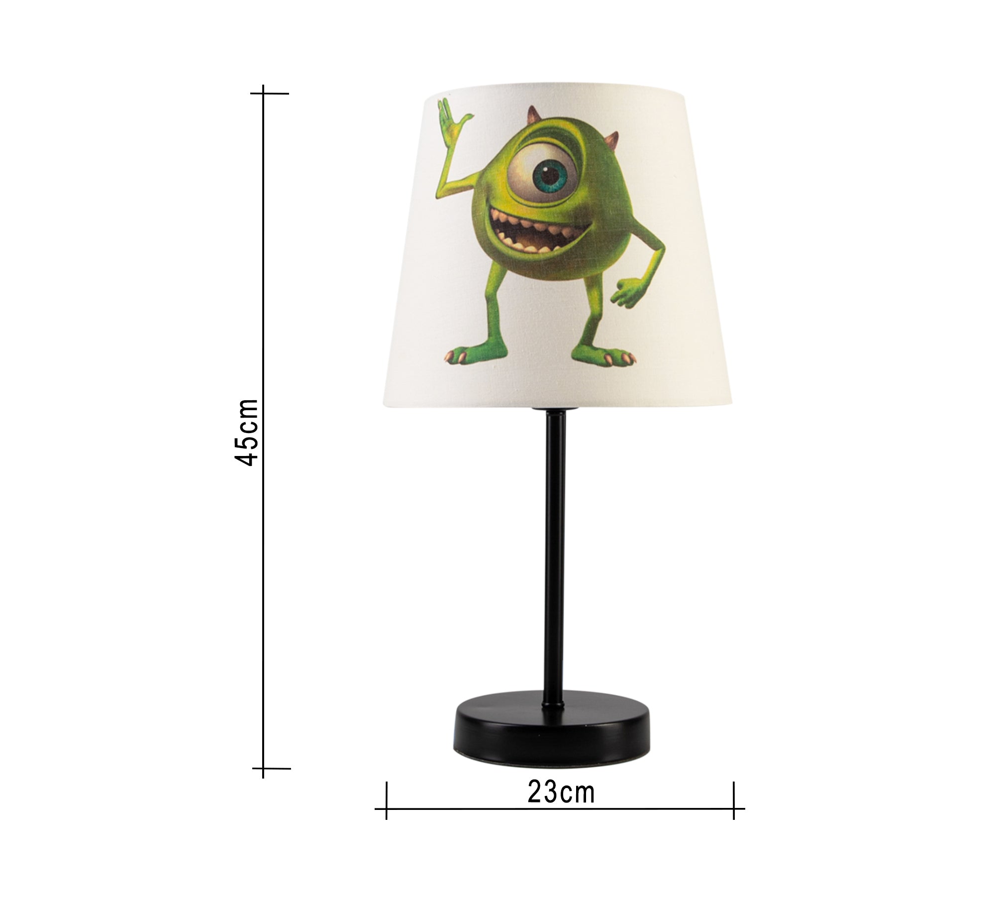 Mike Wazowski Lamp: A Green Companion for the Nursery with a Black Base - Vitrine Furniture - Lighting