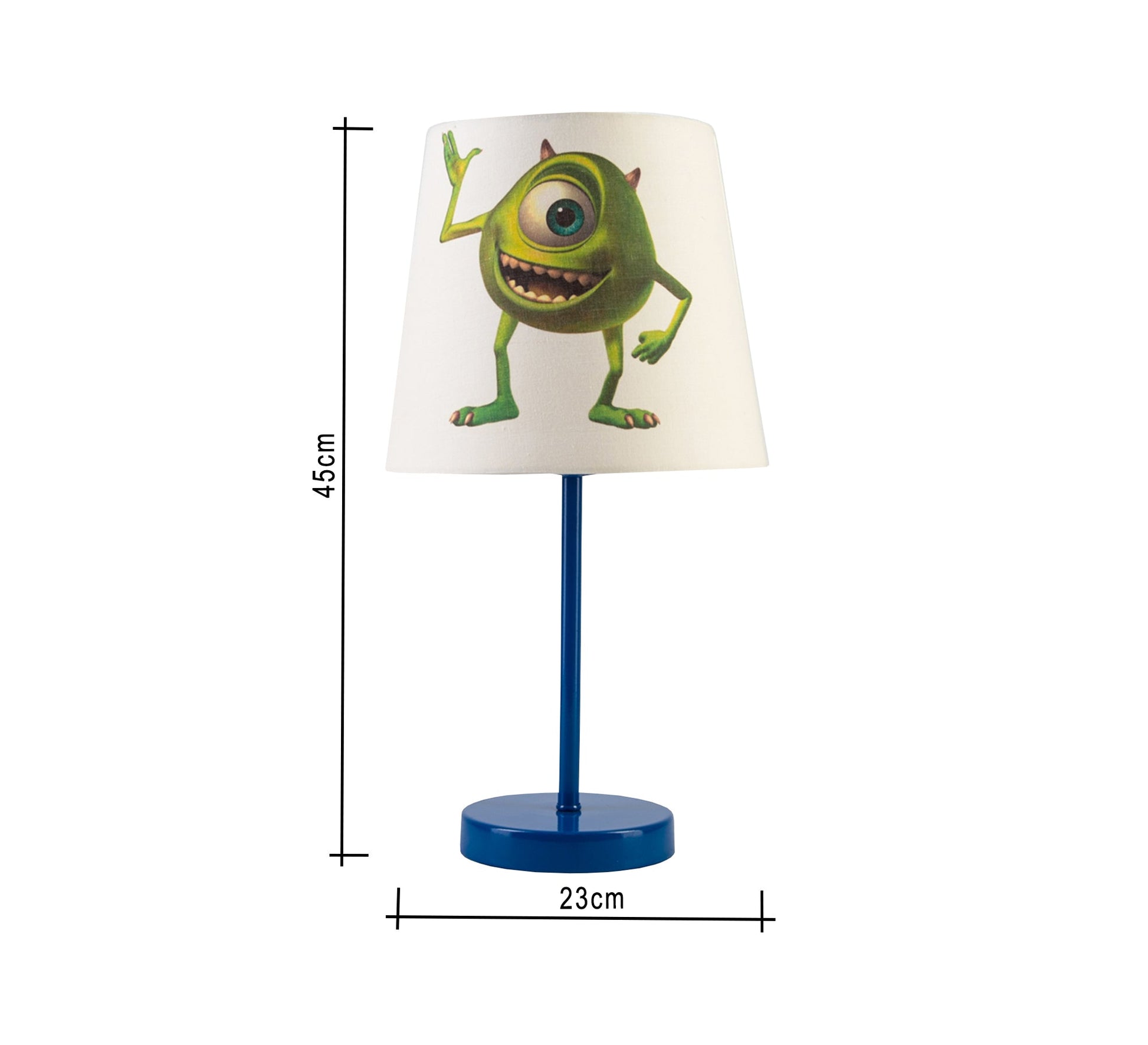 Mike Wazowski Lamp: A Green Companion for the Nursery with a Blue Base - Vitrine Furniture - Lighting