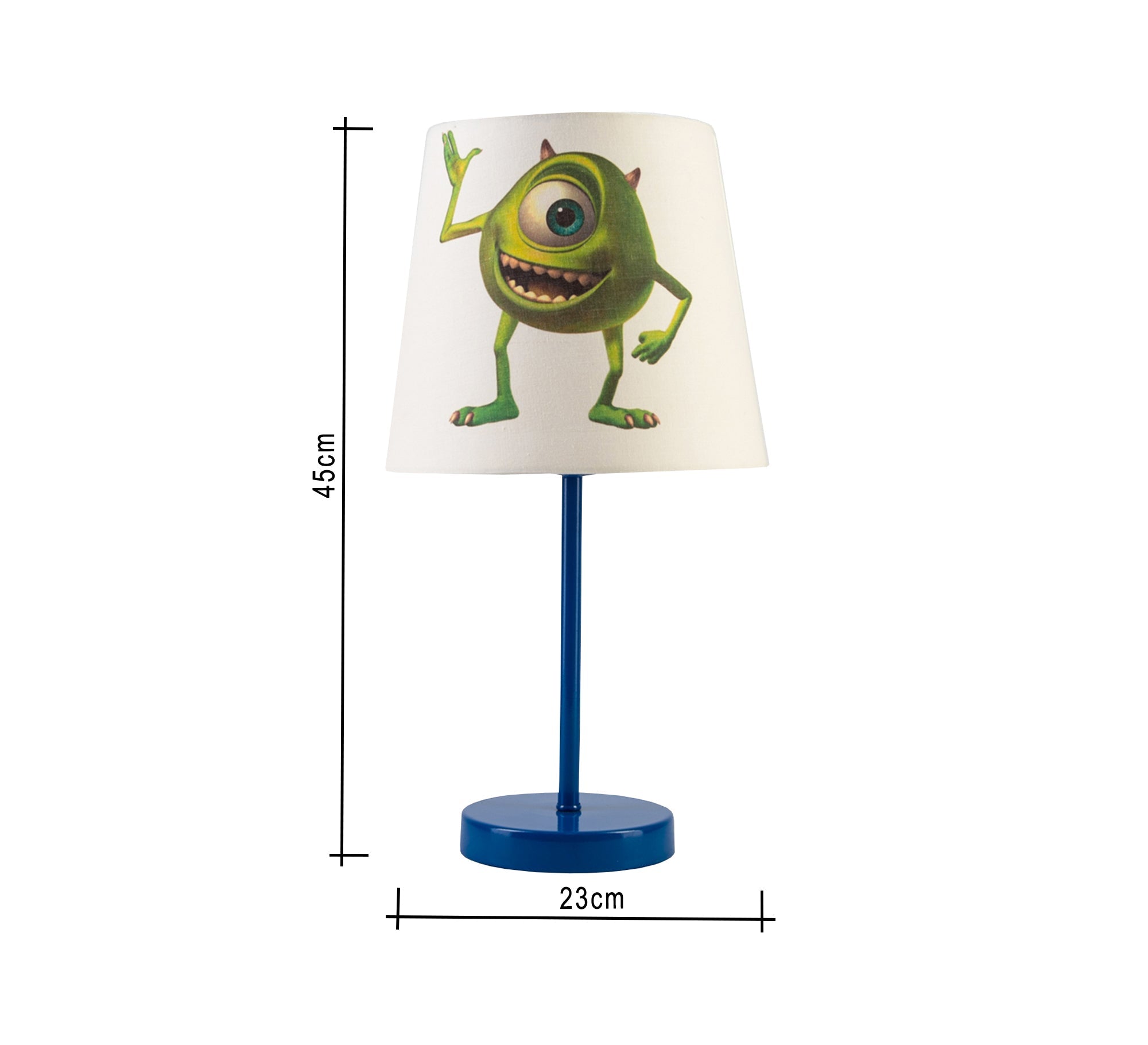 Mike Wazowski Lamp: A Green Companion for the Nursery with a Blue Base - Vitrine Furniture - Lighting
