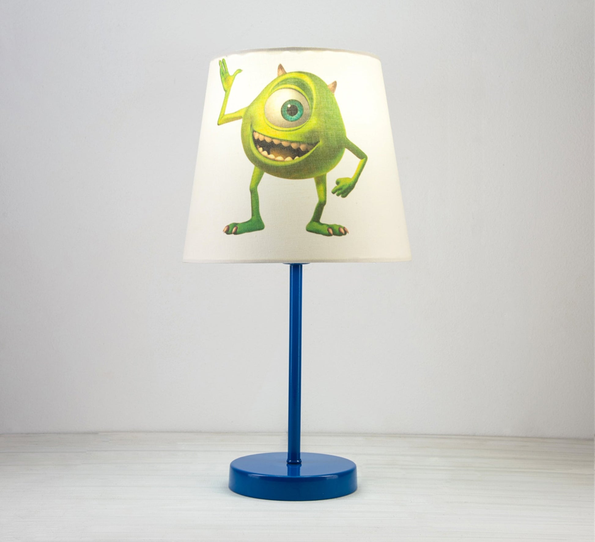 Mike Wazowski Lamp: A Green Companion for the Nursery with a Blue Base - Vitrine Furniture - Lighting