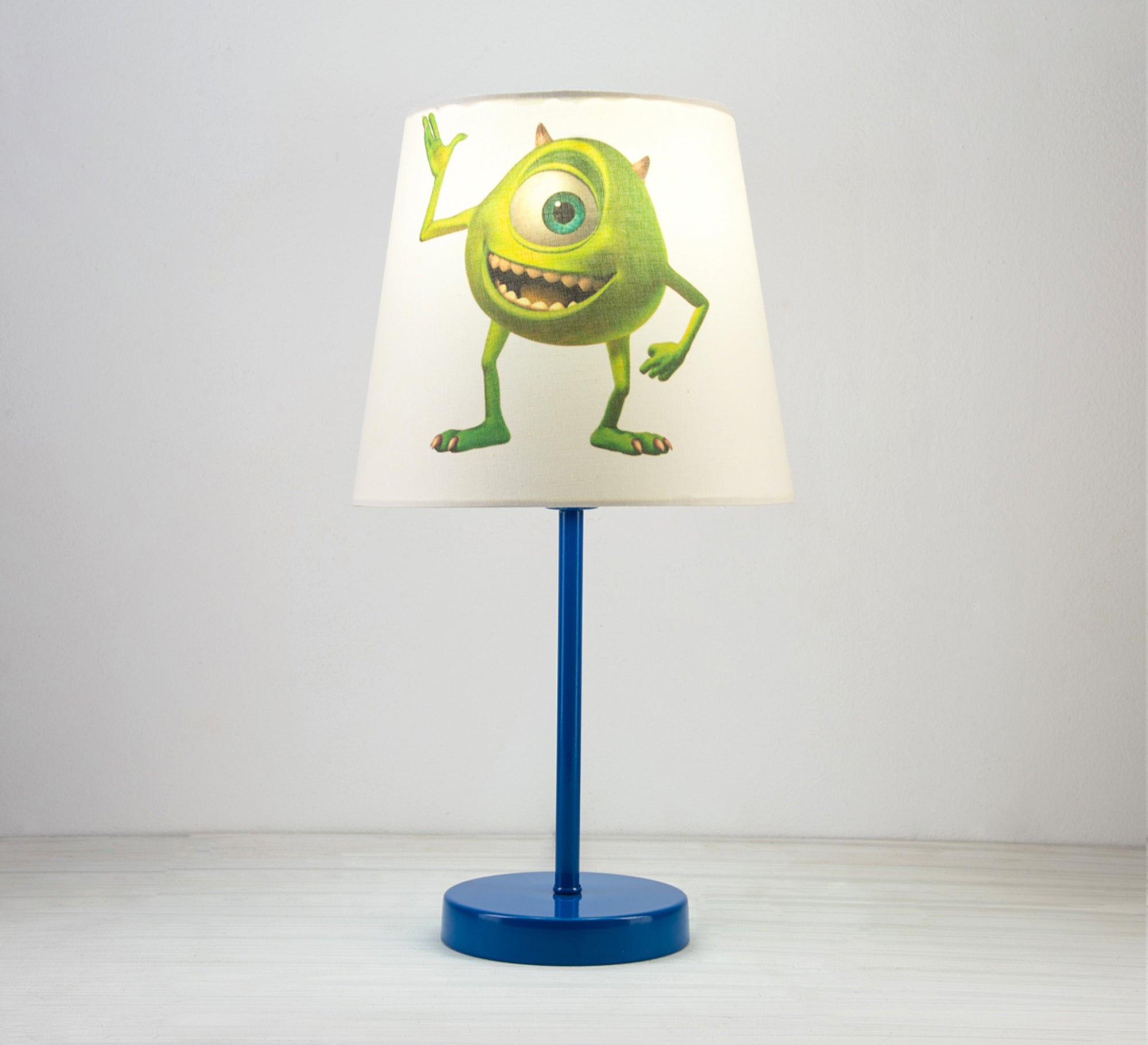 Mike Wazowski Lamp: A Green Companion for the Nursery with a Blue Base - Vitrine Furniture - Lighting