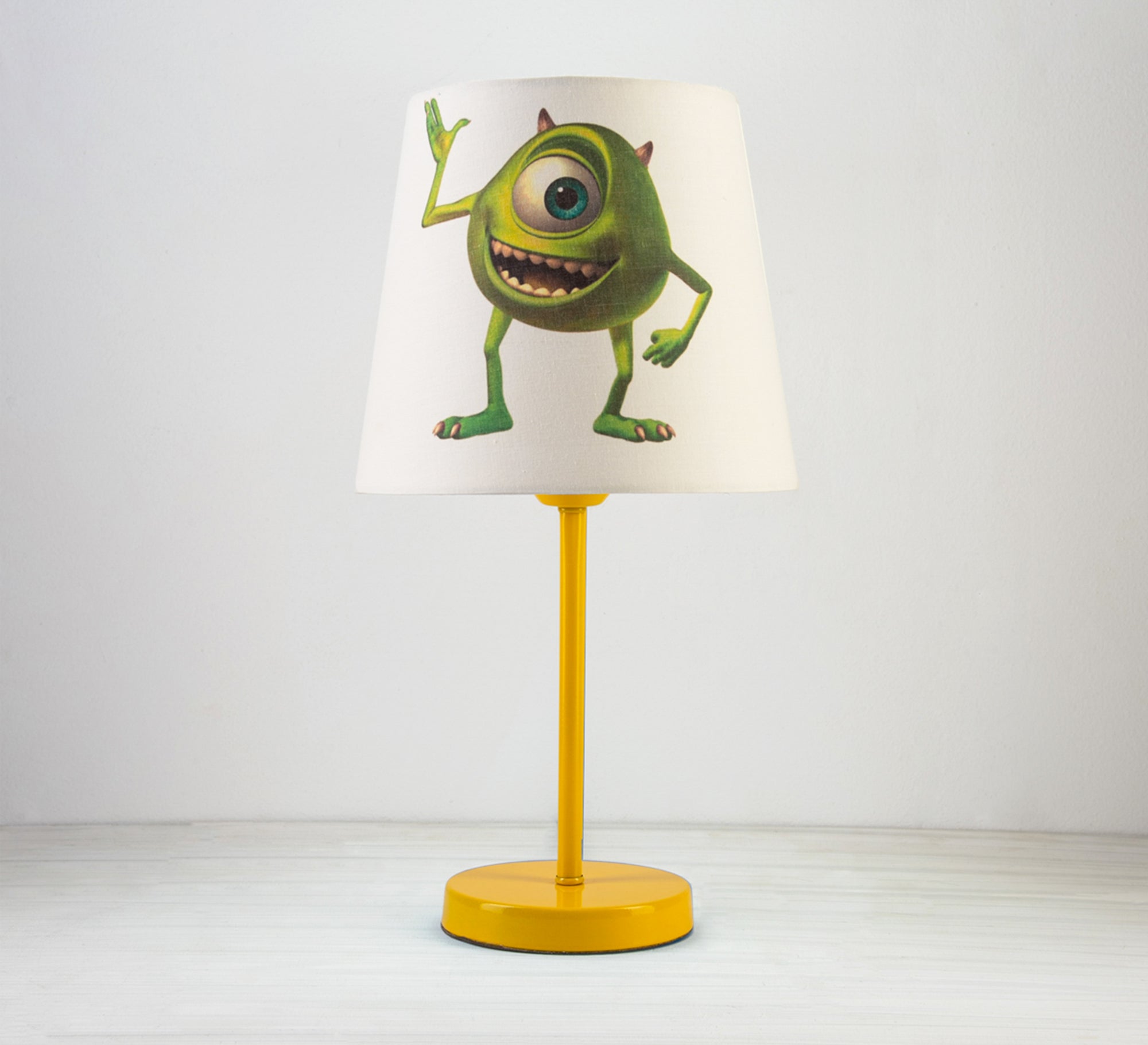 Mike Wazowski Lamp: A Green Companion for the Nursery with a Gold Base - Vitrine Furniture - Lighting