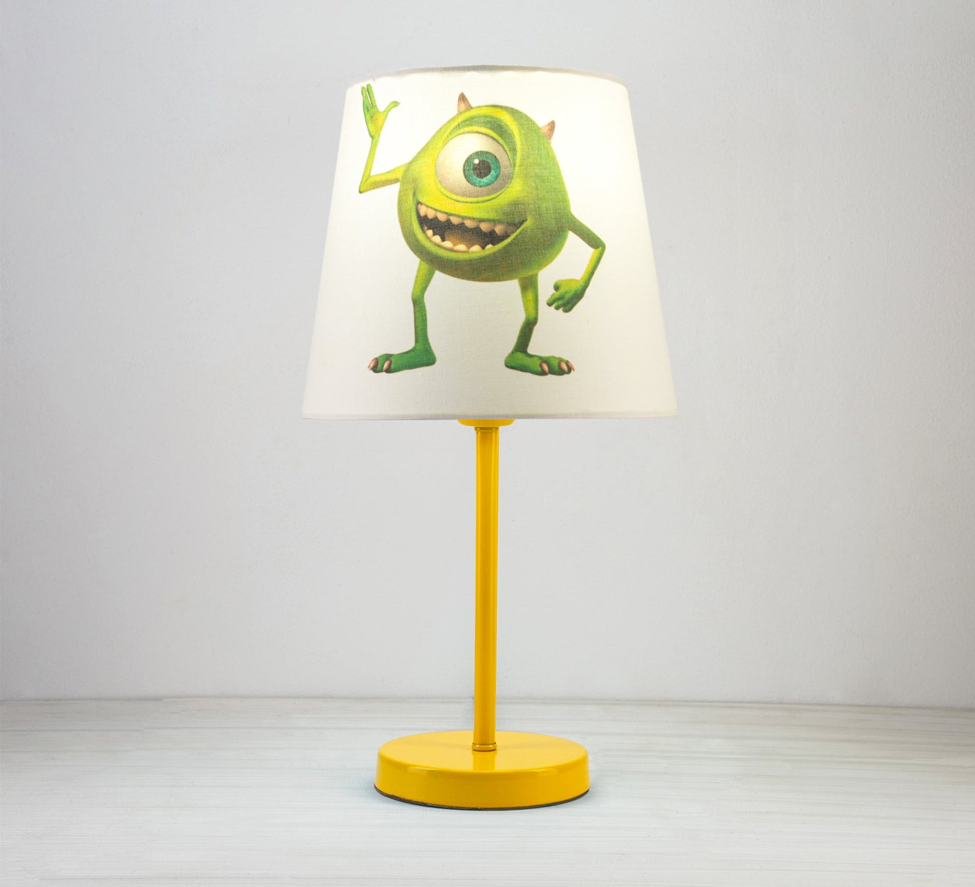 Mike Wazowski Lamp: A Green Companion for the Nursery with a Gold Base - Vitrine Furniture - Lighting