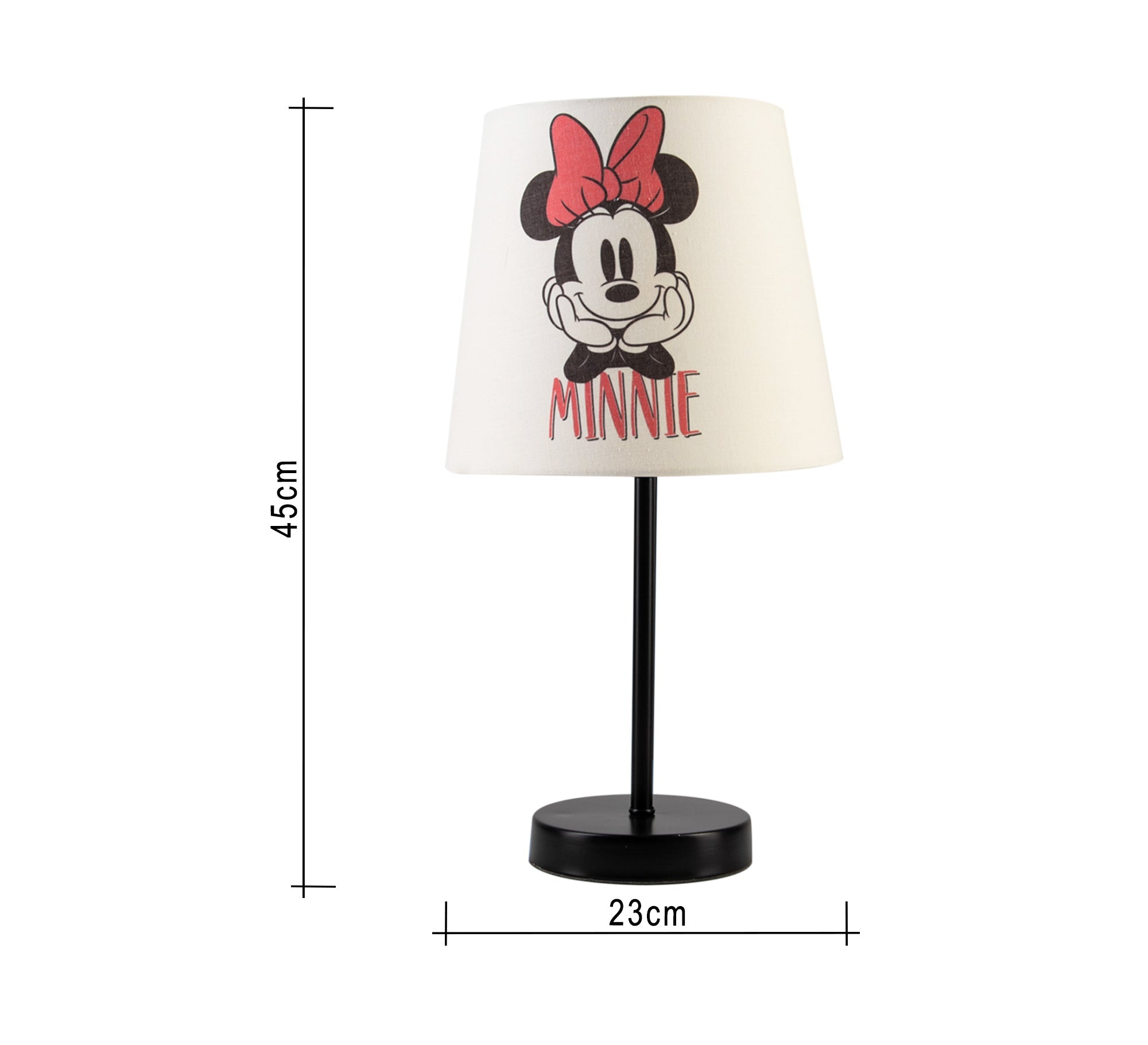 Minnie Mouse Lamp: A stylish touch for your little girl's room with a black base - Vitrine Furniture - Lighting