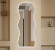 Mirror Wavy vertical mirror with backlight - Vitrine Furniture - Mirrors
