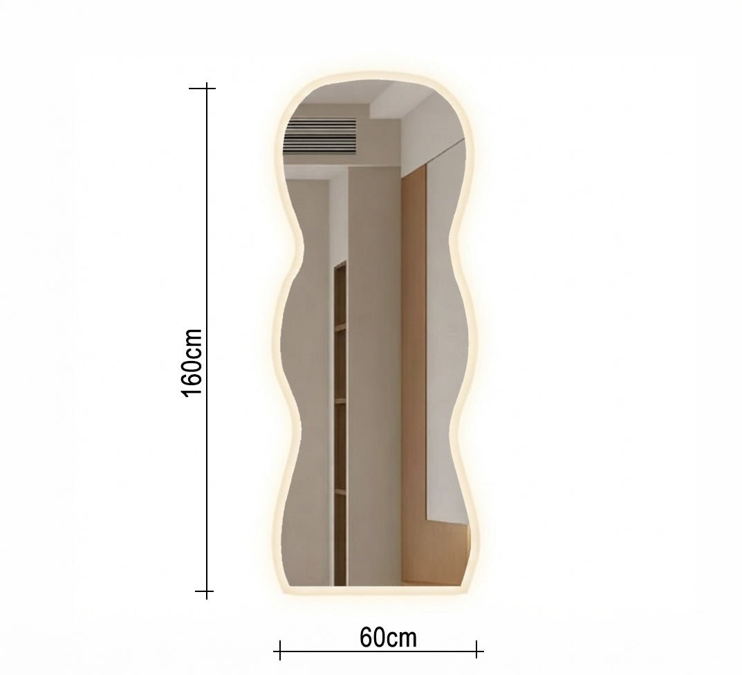 Mirror Wavy vertical mirror with backlight - Vitrine Furniture - Mirrors
